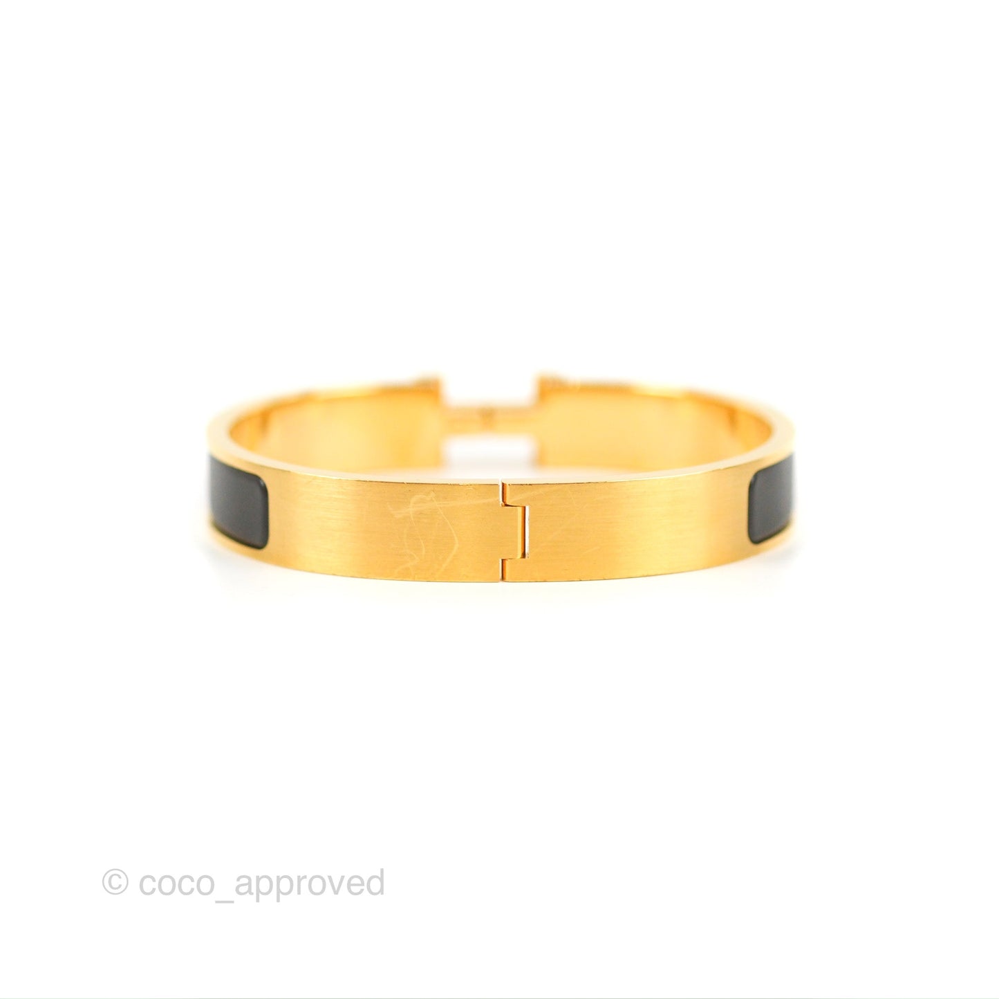 Hermès Clic HH Bracelet Matte Black Brushed Gold