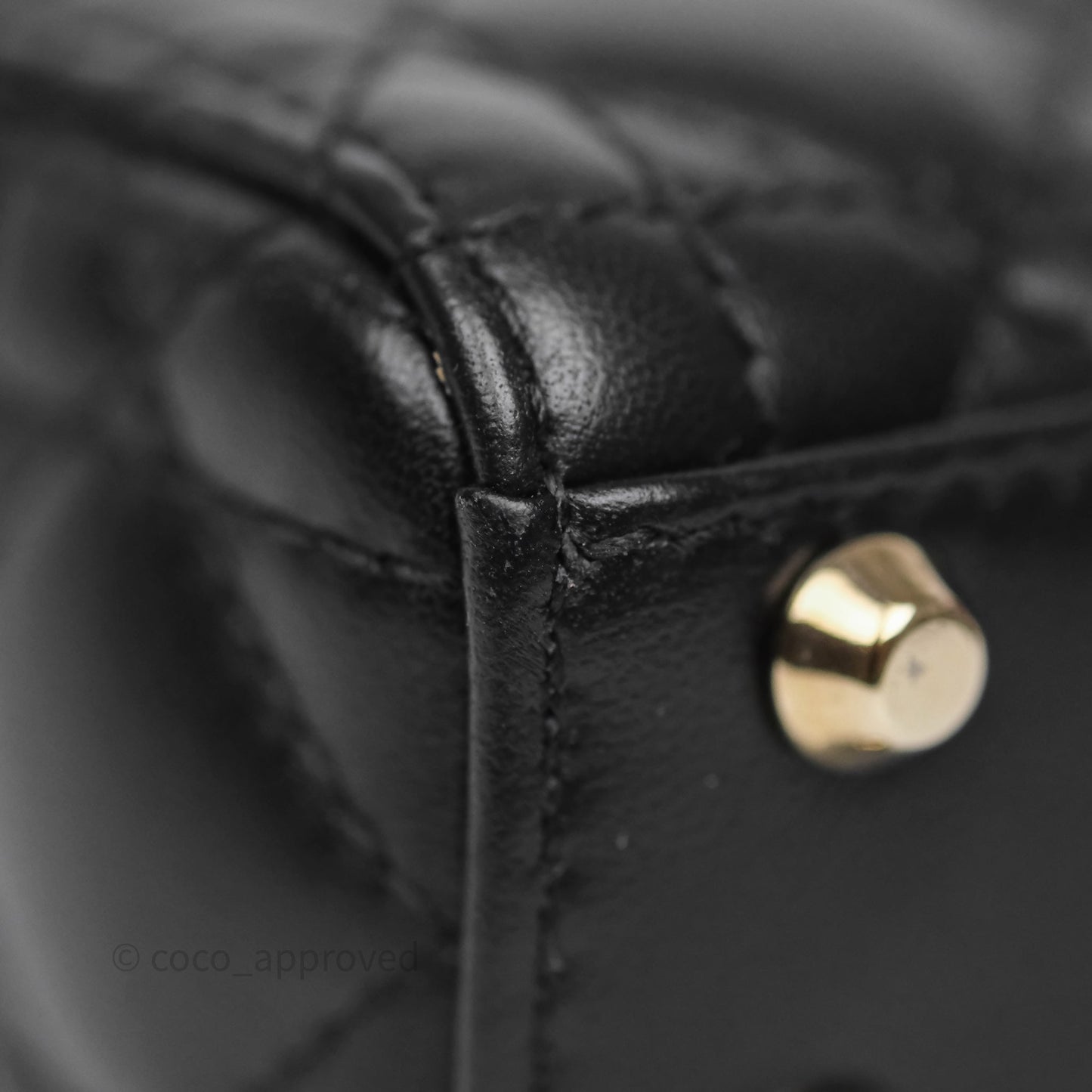 Christian Dior Micro Lady Dior Cannage Black Lambskin Gold Hardware