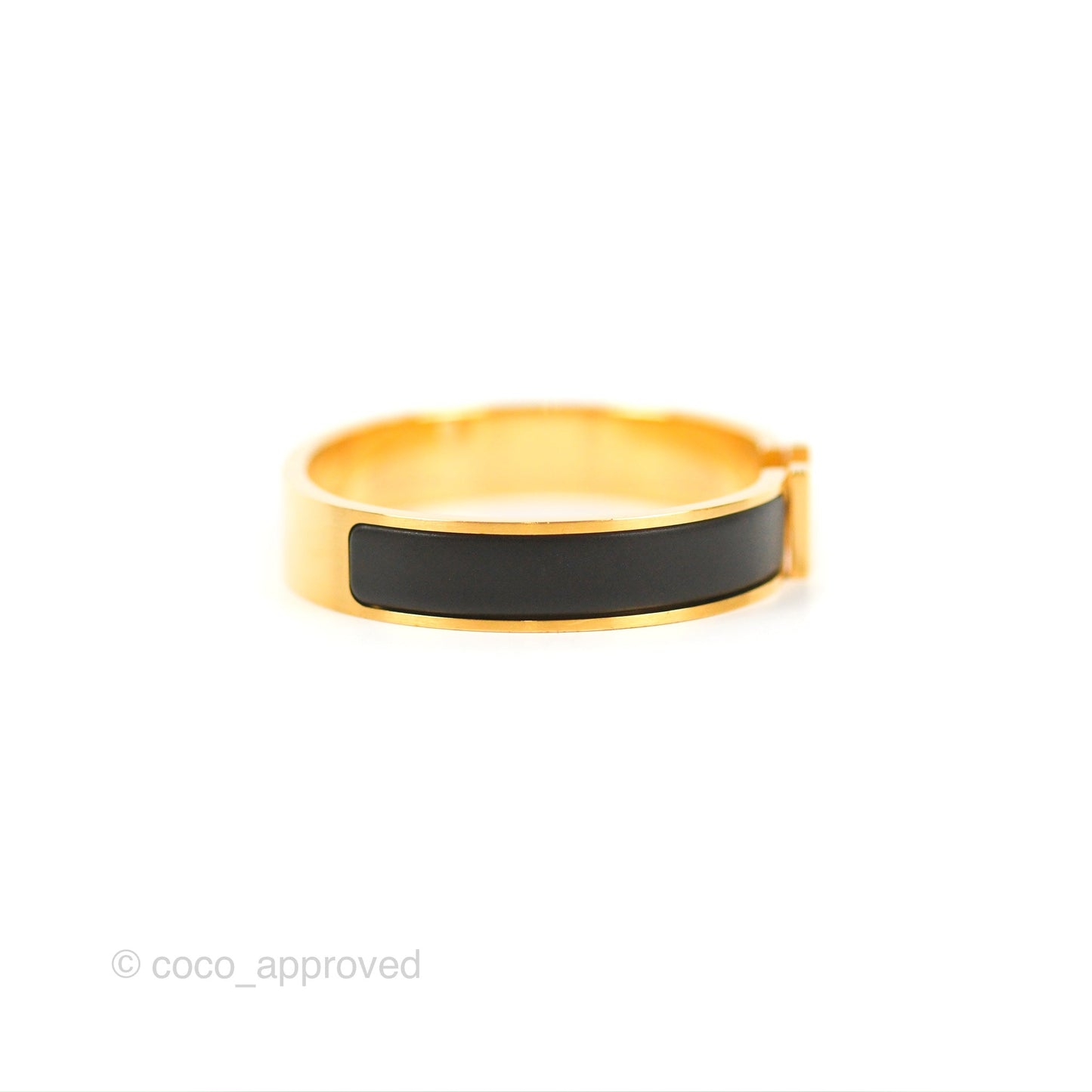 Hermès Clic HH Bracelet Matte Black Brushed Gold