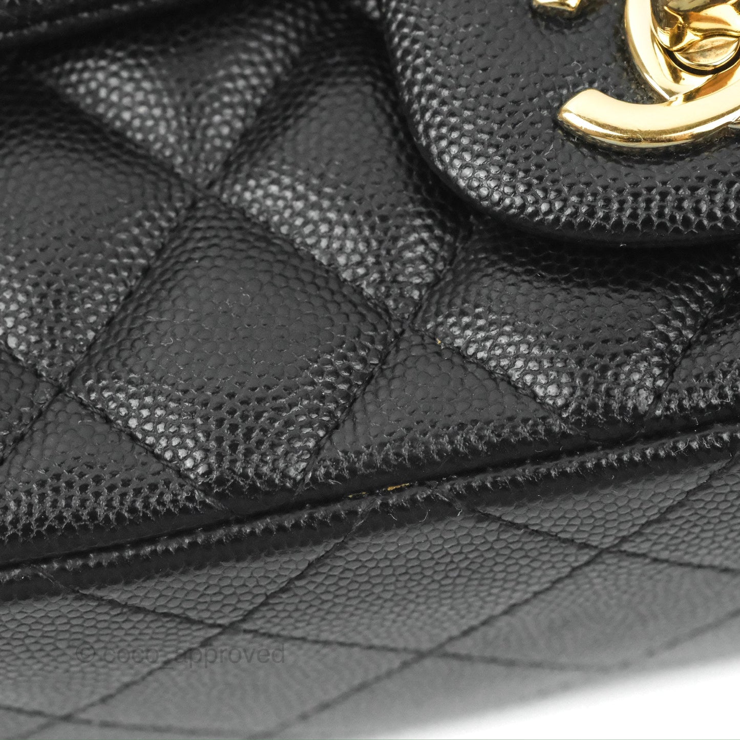 Chanel Quilted Mini Rectangular Flap Black Caviar Gold Hardware
