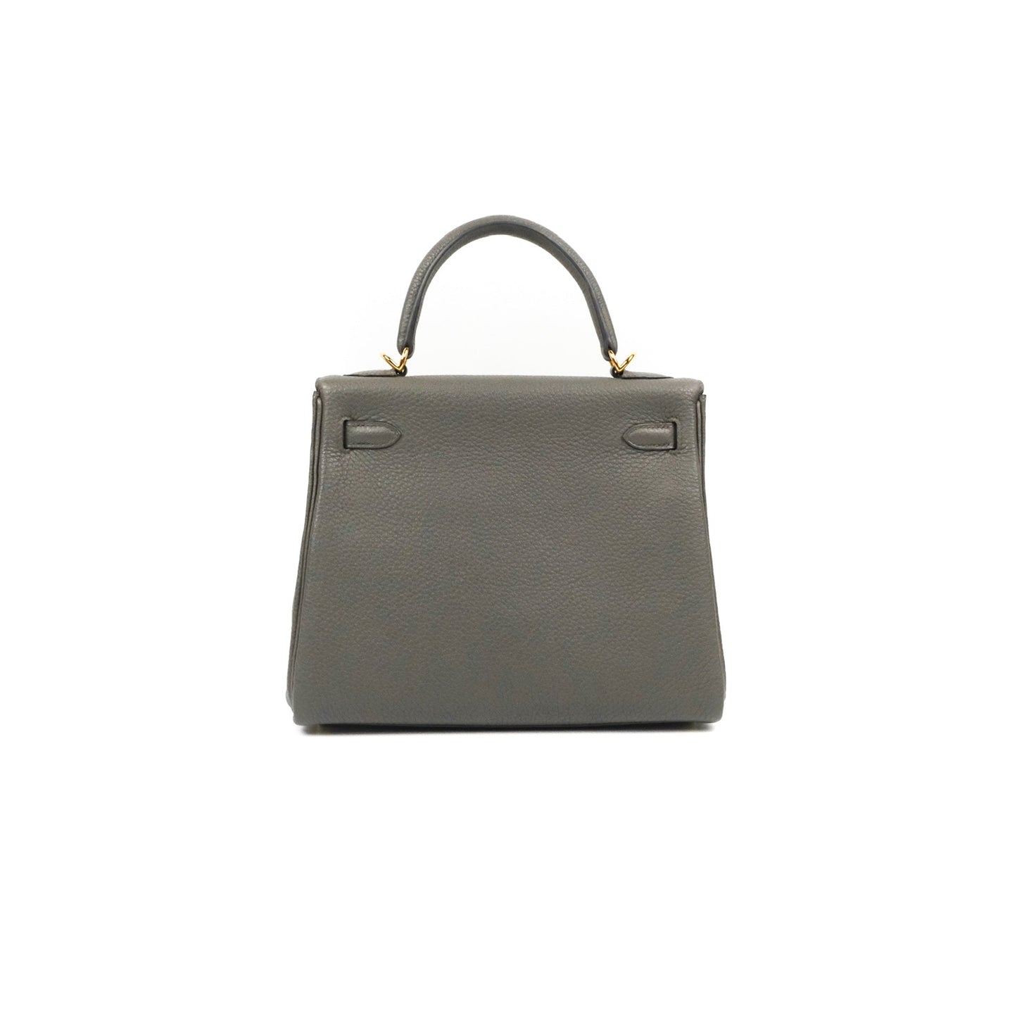 Hermès Retourne Kelly 25 Gris Etain 8F Togo Gold Hardware
