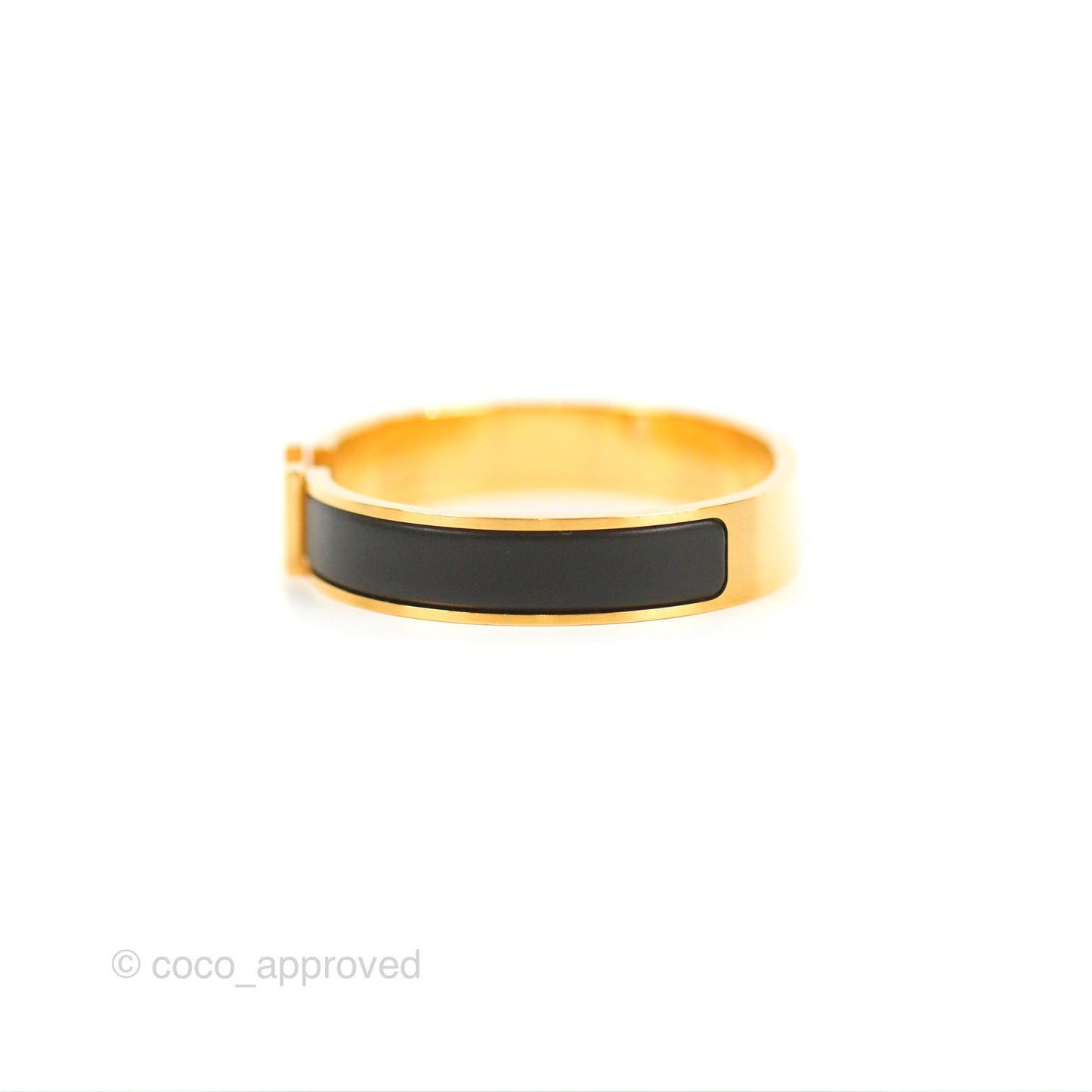 Hermès Clic HH Bracelet Matte Black Brushed Gold