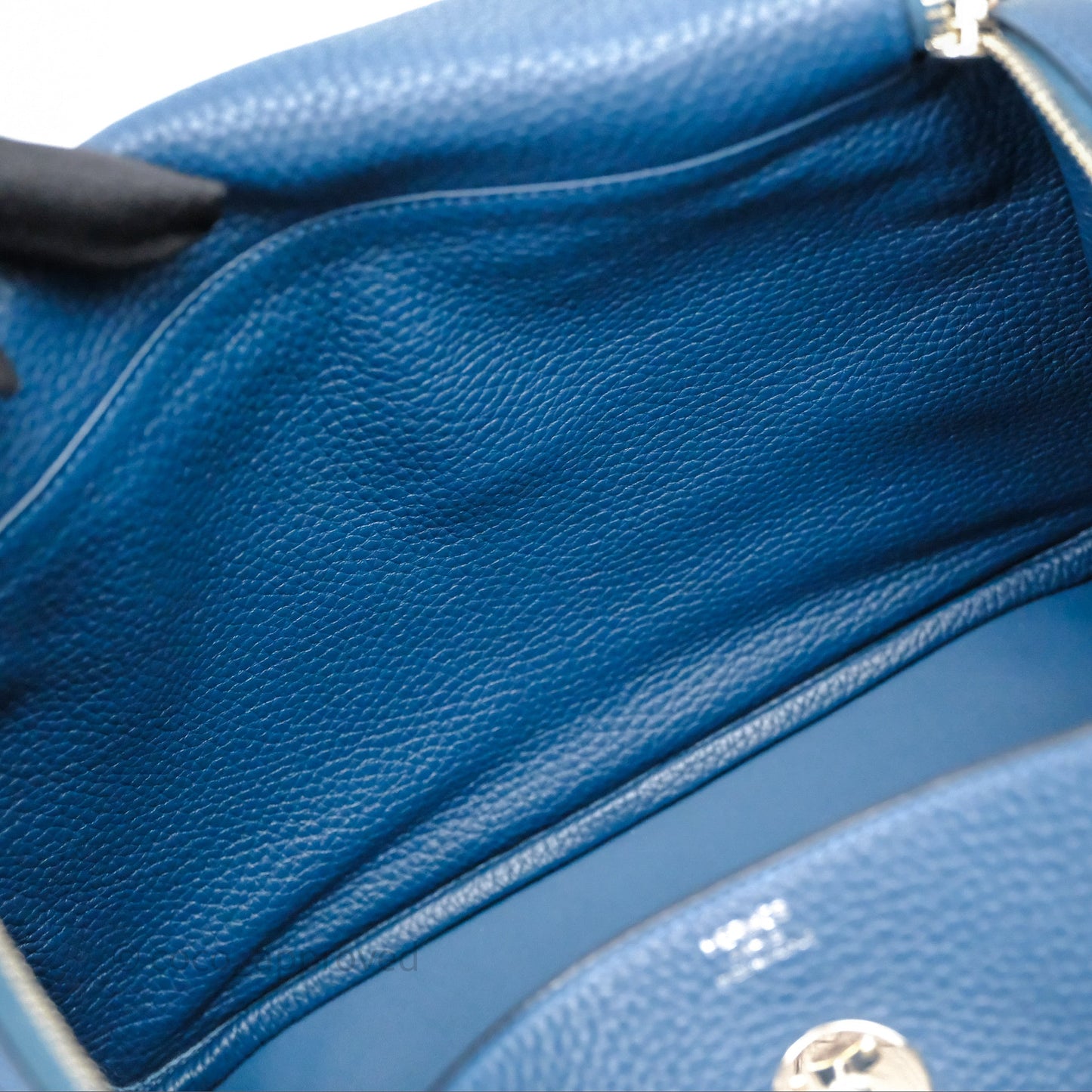 Hermès Lindy 30 Bleu Colvert 1P Clemence Palladium Hardware