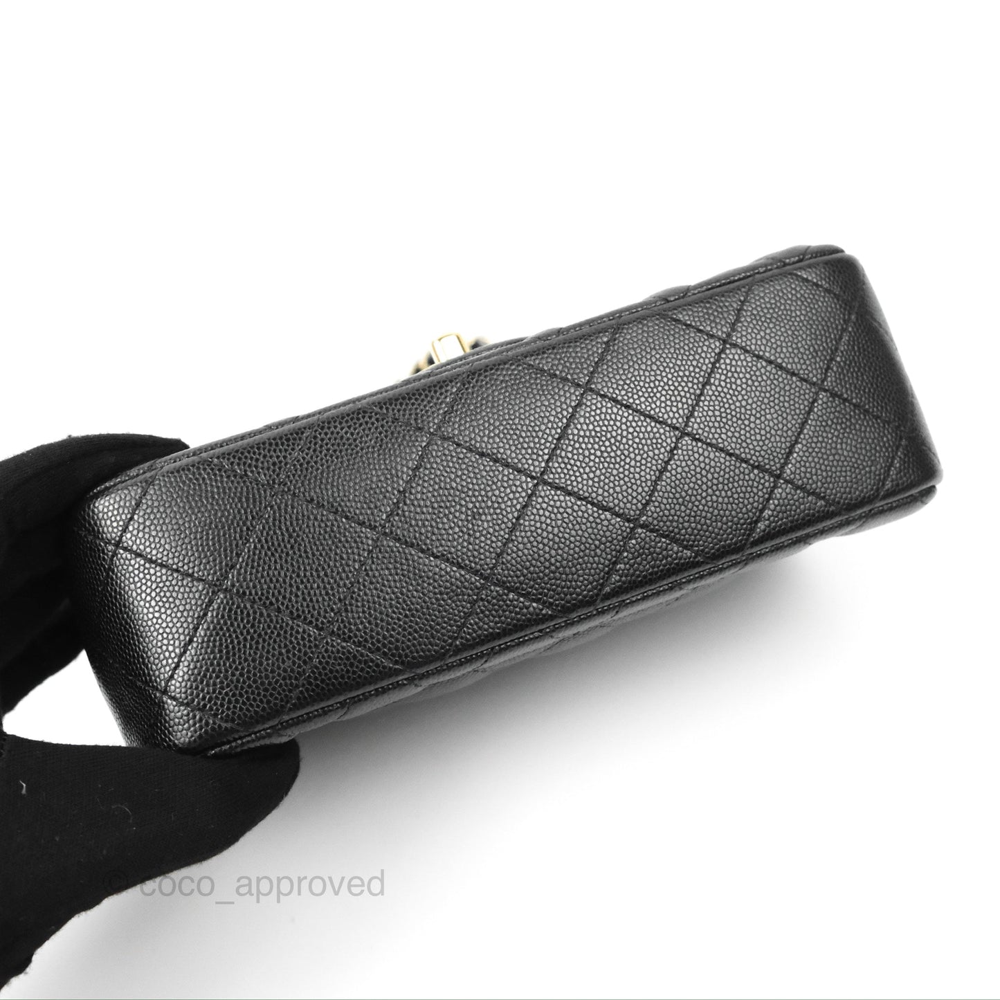 Chanel Quilted Mini Rectangular Flap Black Caviar Gold Hardware