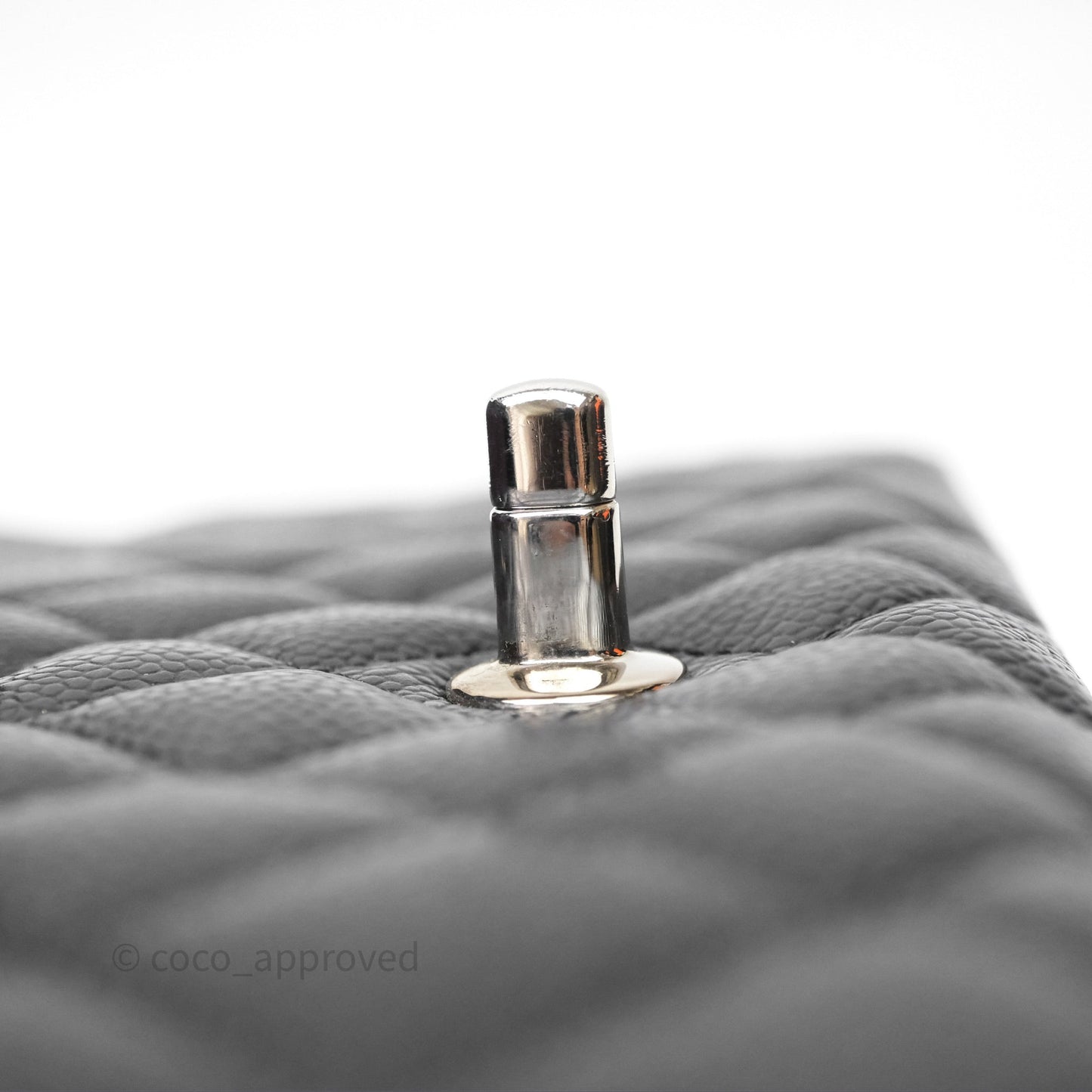 Chanel Classic M/L Medium Flap Quilted Black Caviar Silver Hardware