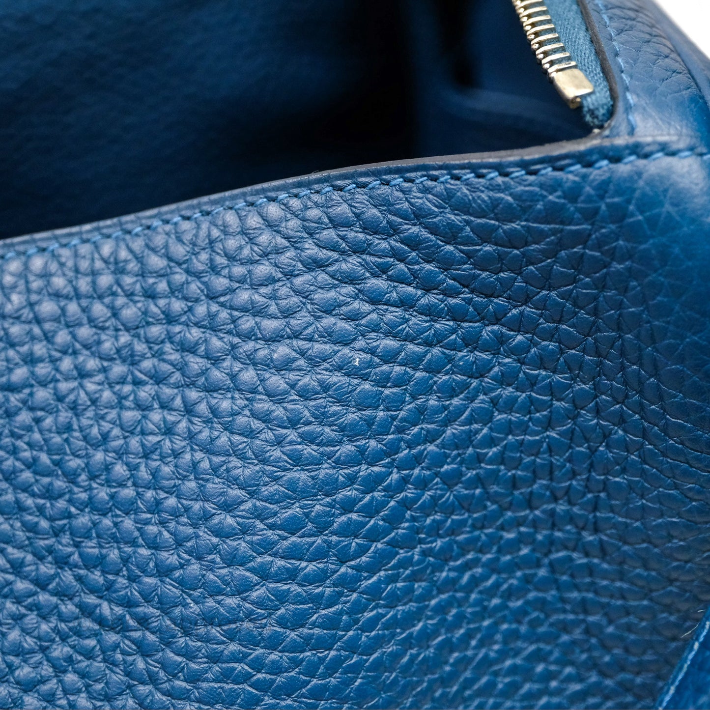 Hermès Lindy 30 Bleu Colvert 1P Clemence Palladium Hardware