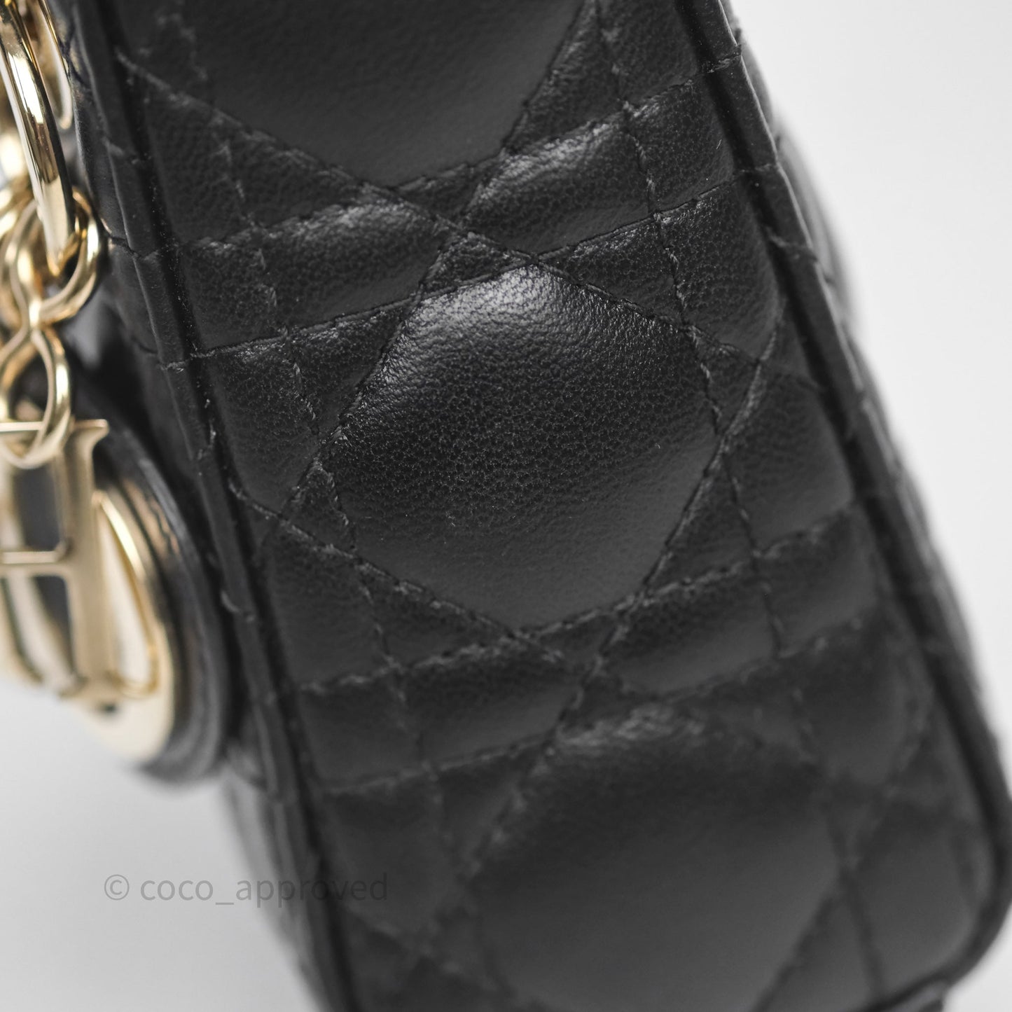 Christian Dior Micro Lady Dior Cannage Black Lambskin Gold Hardware
