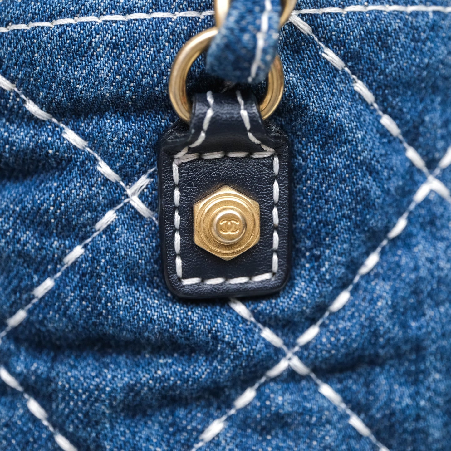 Chanel Quilted Trip Vanity Denim Aged Gold Hardware 20C