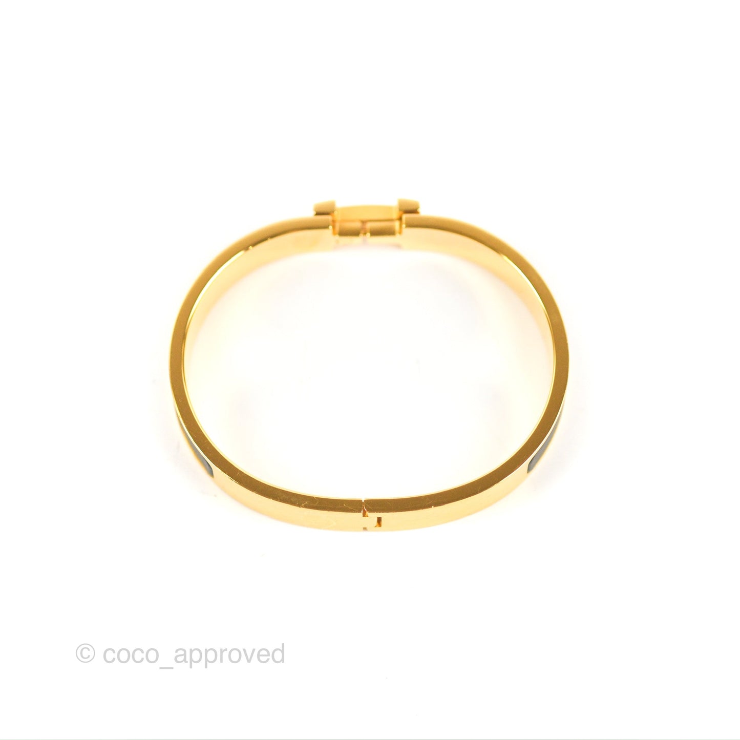 Hermès Clic HH Bracelet Matte Black Brushed Gold