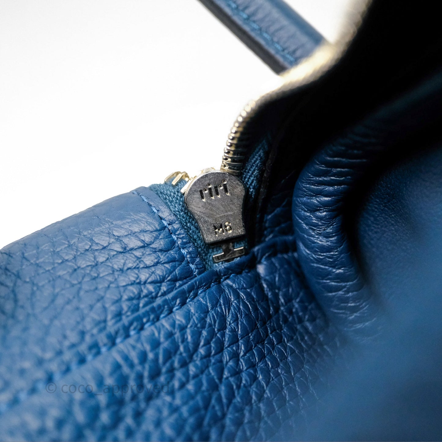 Hermès Lindy 30 Bleu Colvert 1P Clemence Palladium Hardware