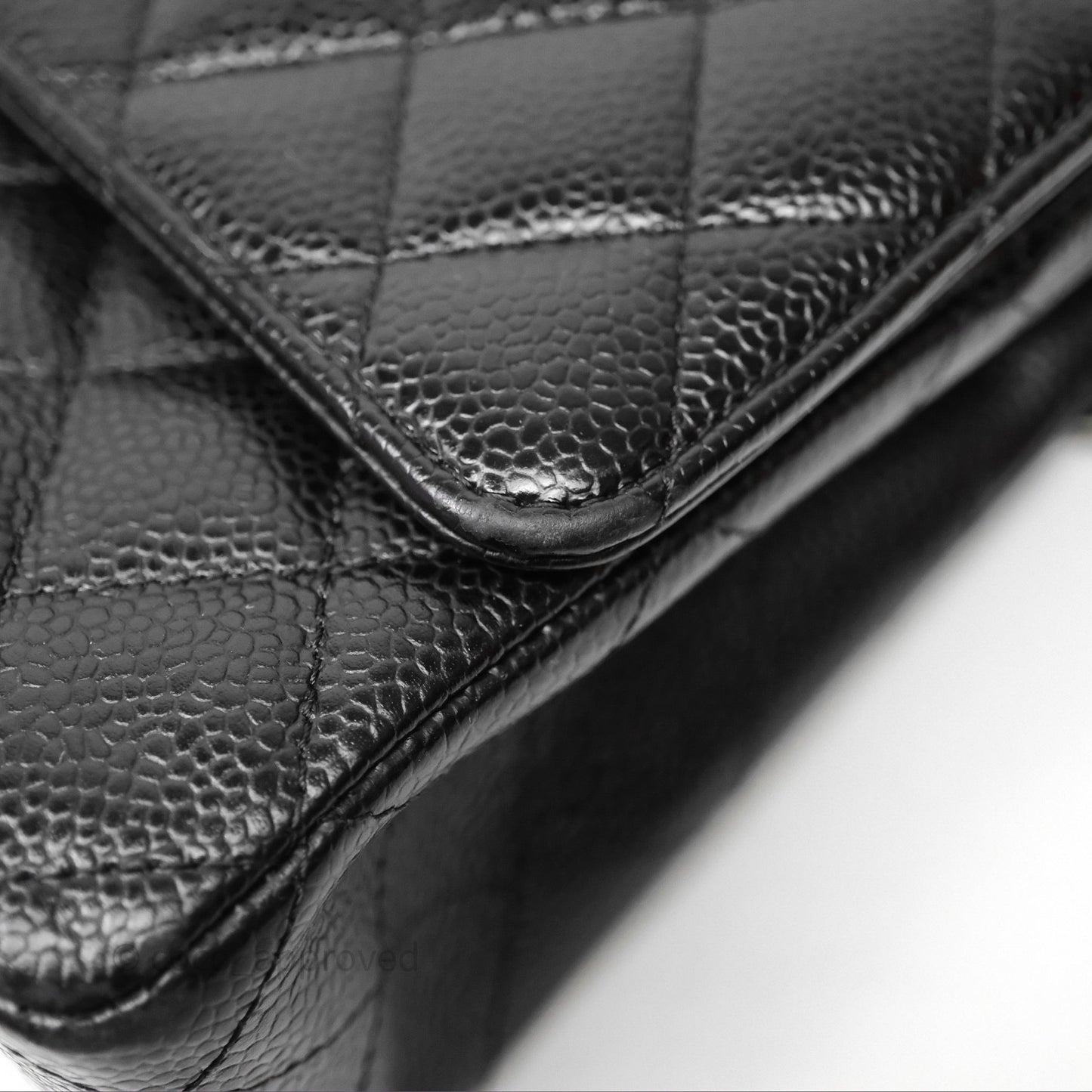 Chanel Classic M/L Medium Flap Quilted Black Caviar Silver Hardware