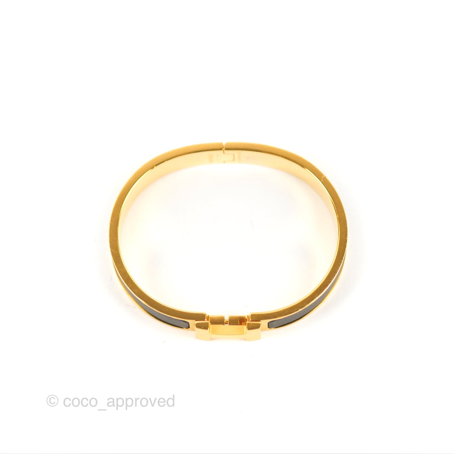 Hermès Clic HH Bracelet Matte Black Brushed Gold