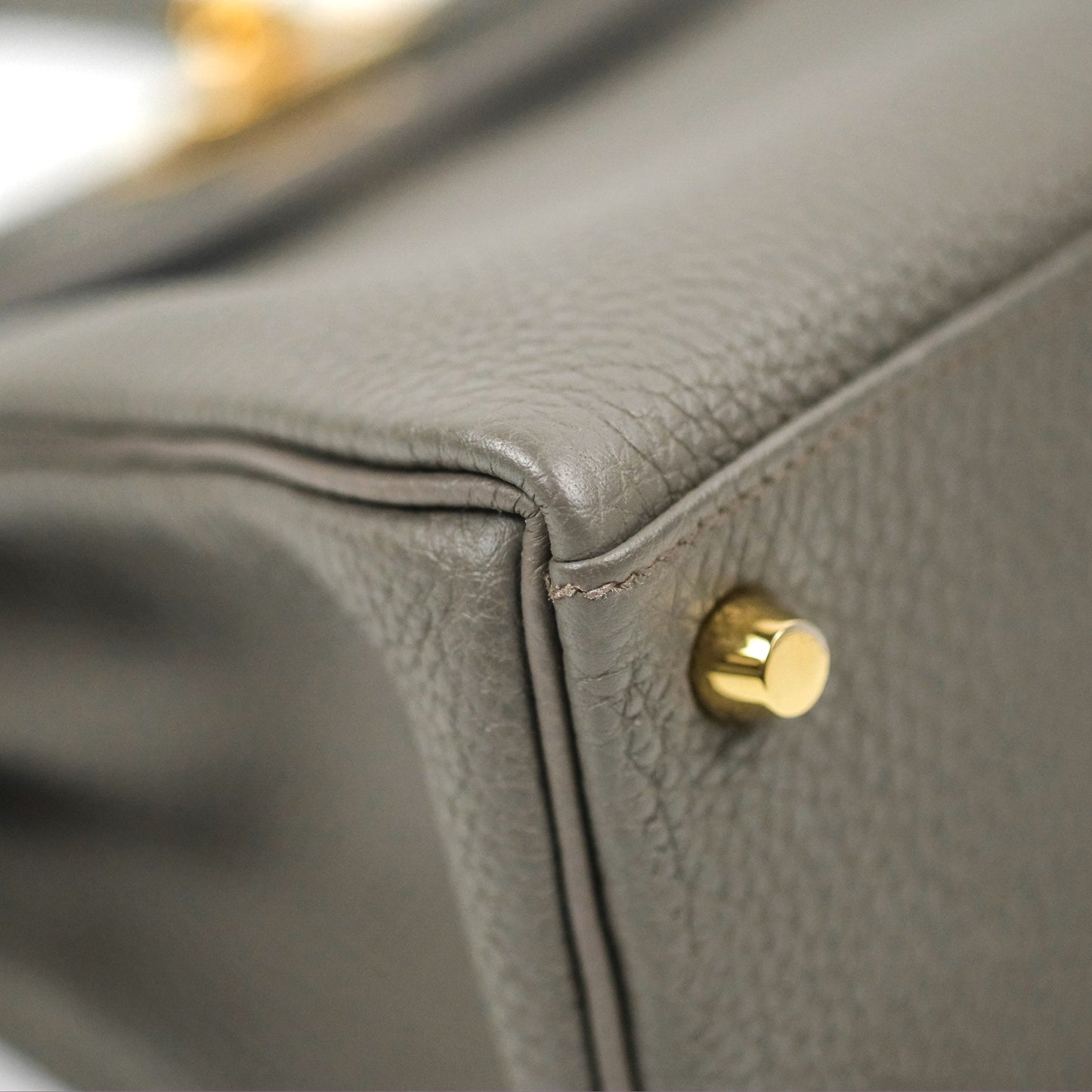 Hermès Retourne Kelly 25 Gris Etain 8F Togo Gold Hardware