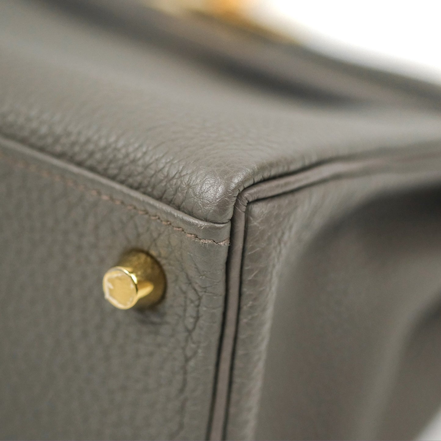 Hermès Retourne Kelly 25 Gris Etain 8F Togo Gold Hardware