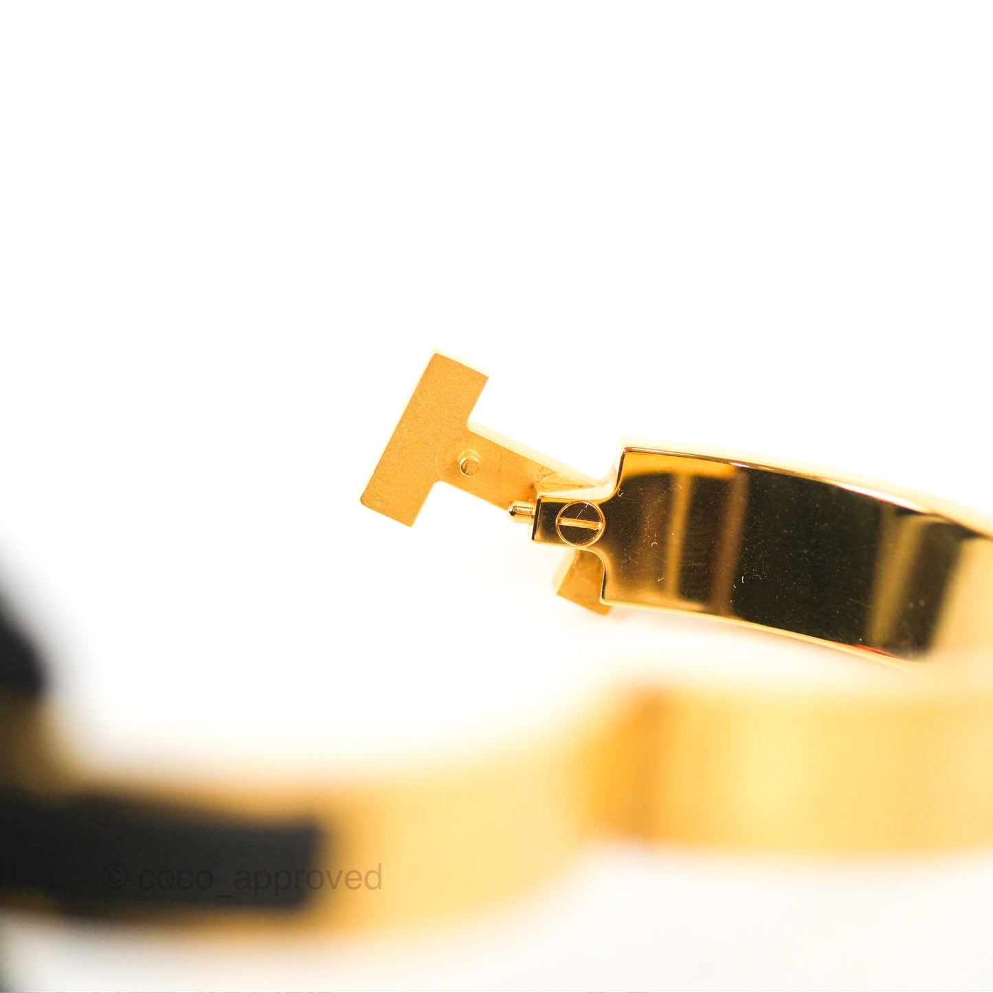 Hermès Clic HH Bracelet Matte Black Brushed Gold