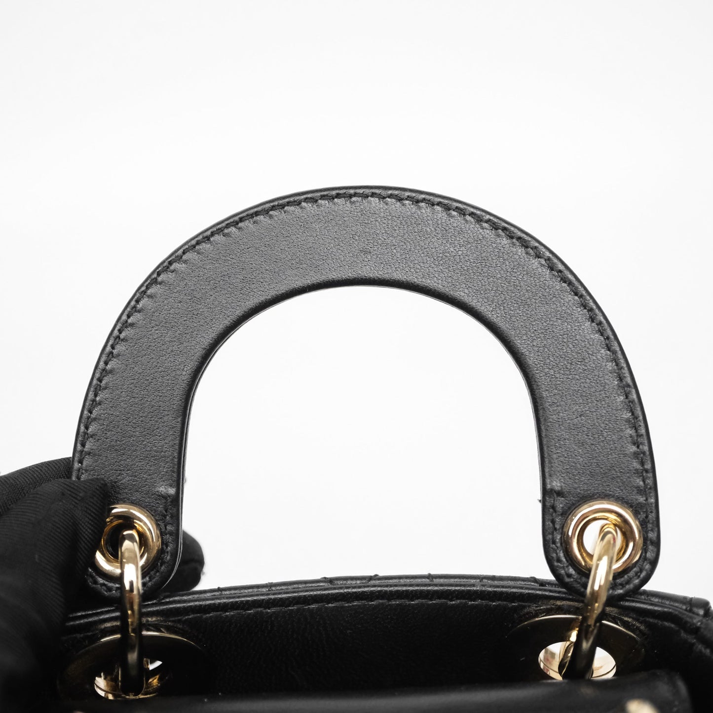 Christian Dior Micro Lady Dior Cannage Black Lambskin Gold Hardware