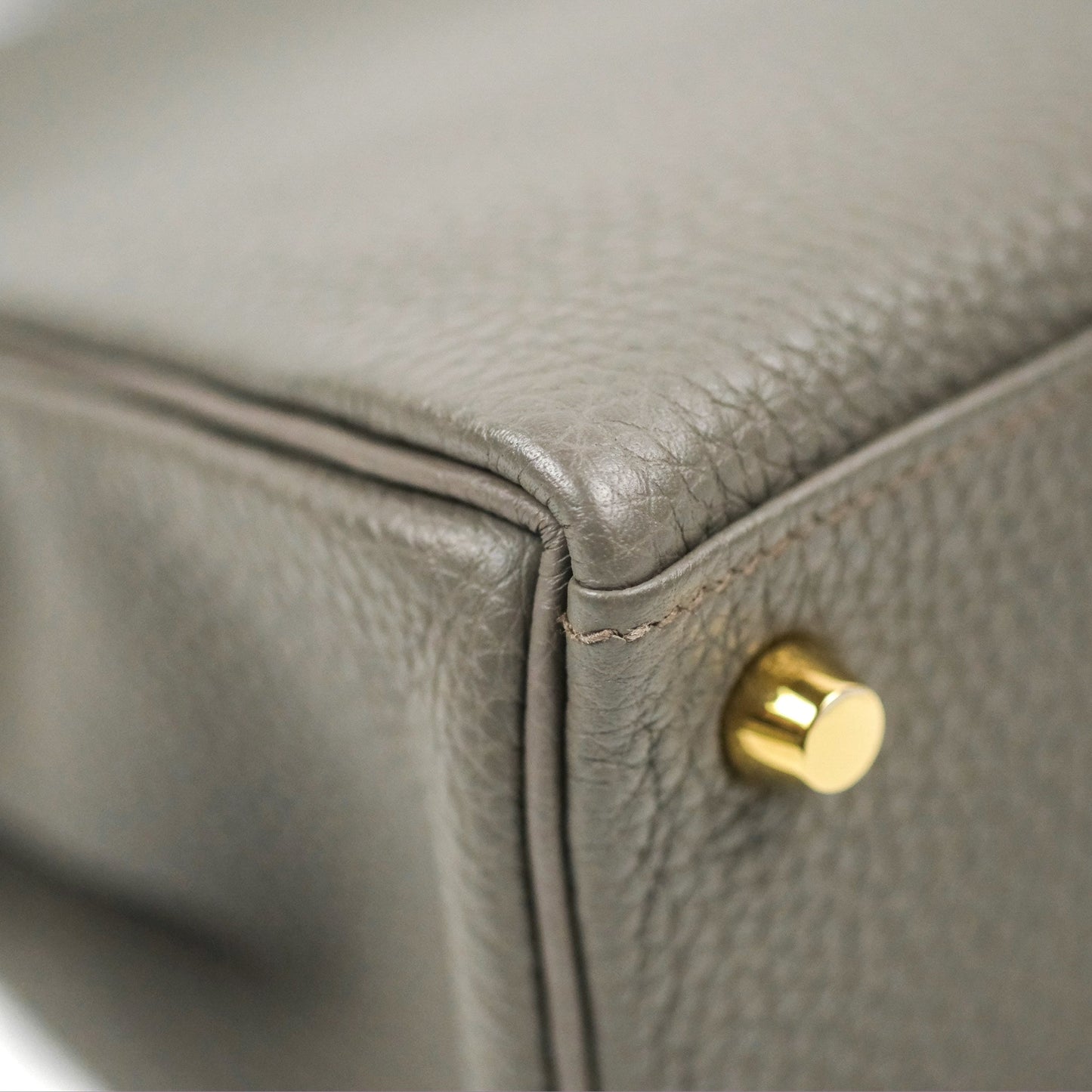 Hermès Retourne Kelly 25 Gris Etain 8F Togo Gold Hardware
