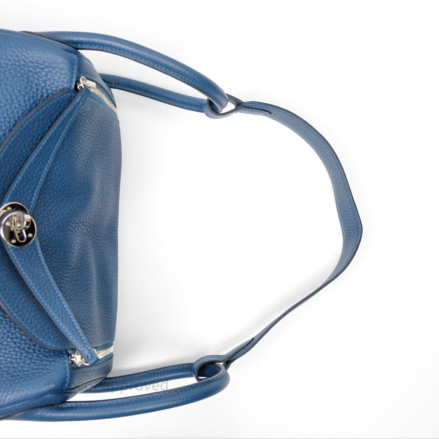 Hermès Lindy 30 Bleu Colvert 1P Clemence Palladium Hardware