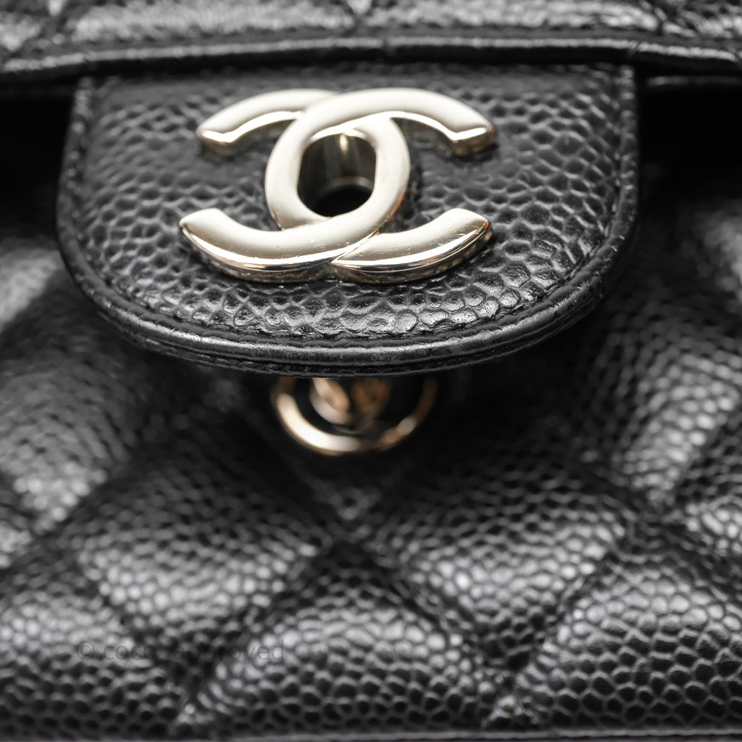 Chanel Classic M/L Medium Flap Quilted Black Caviar Silver Hardware