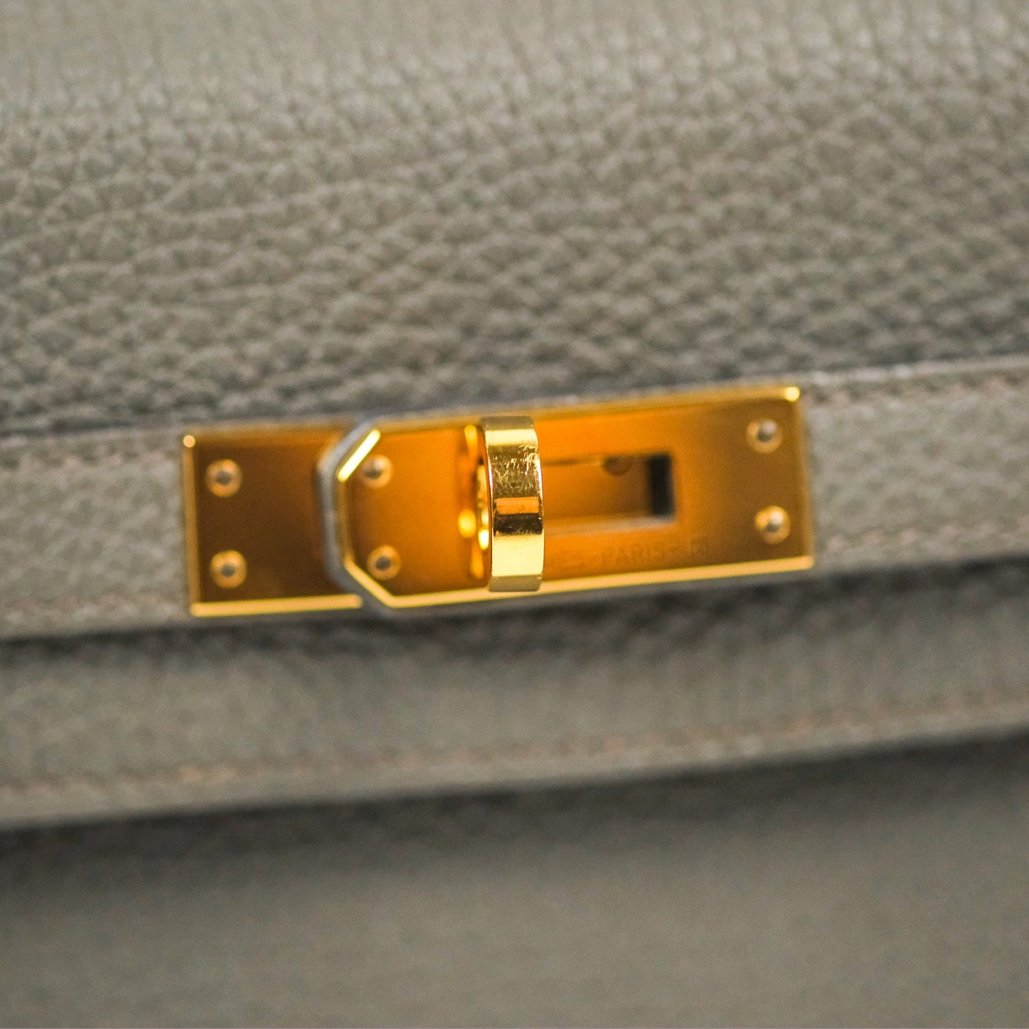 Hermès Retourne Kelly 25 Gris Etain 8F Togo Gold Hardware