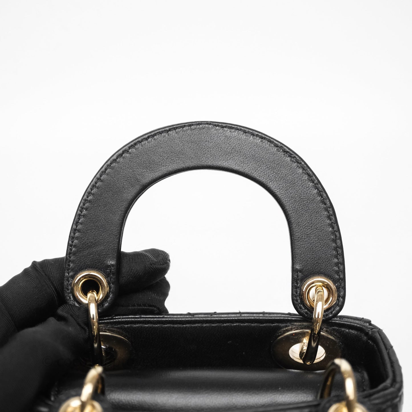 Christian Dior Micro Lady Dior Cannage Black Lambskin Gold Hardware