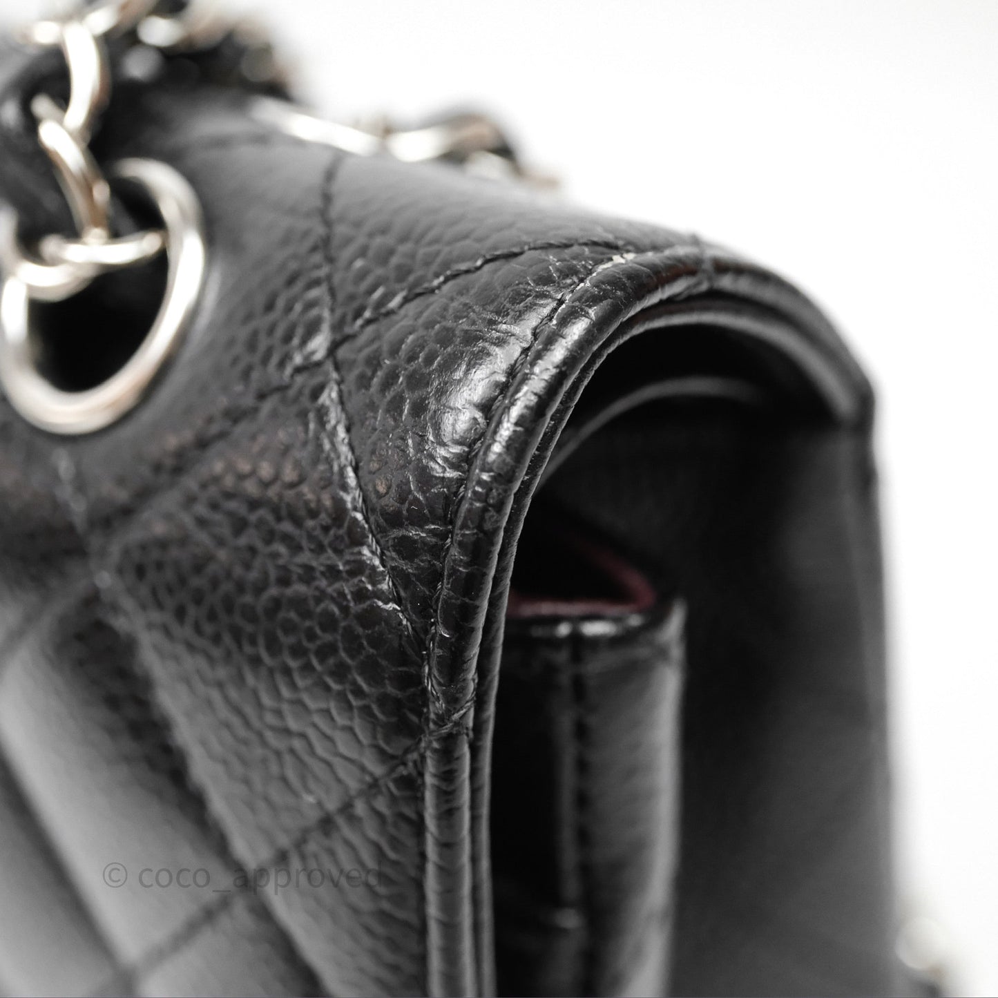 Chanel Classic M/L Medium Flap Quilted Black Caviar Silver Hardware