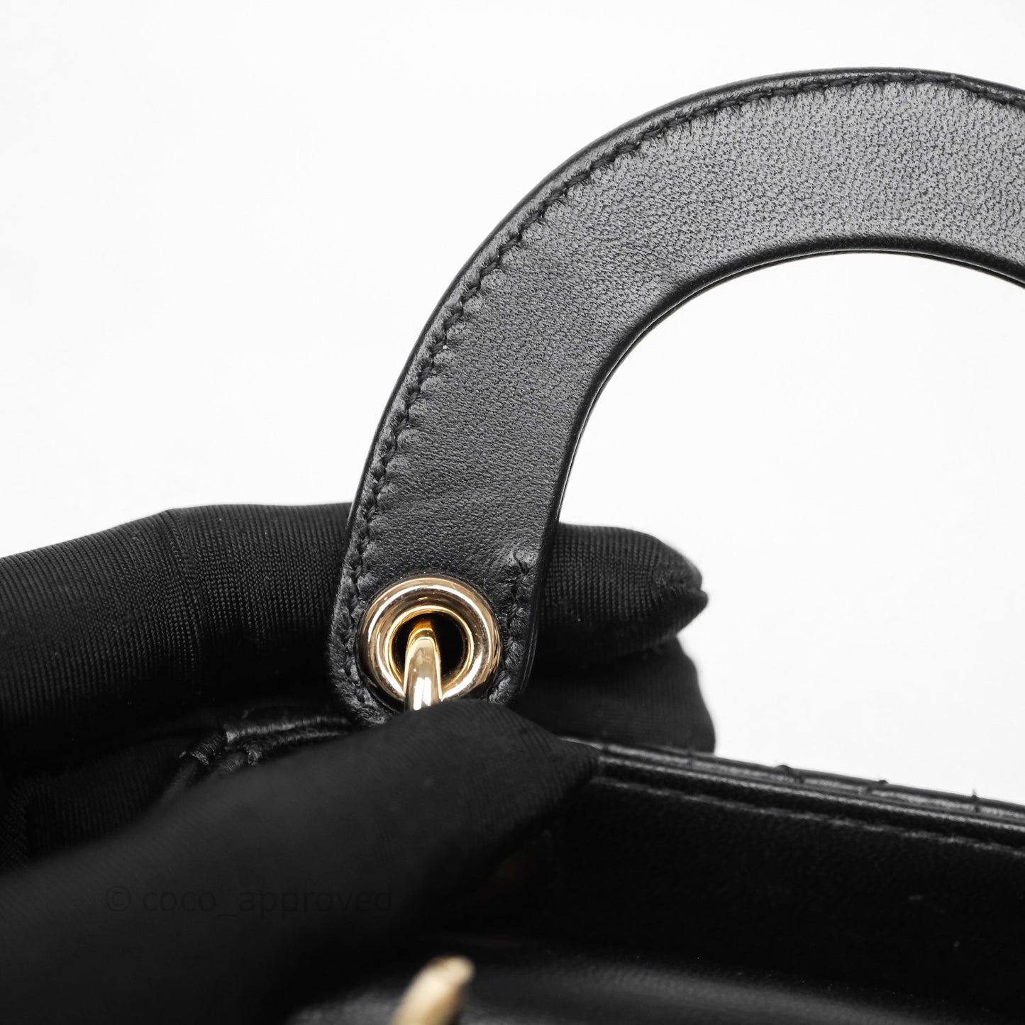 Christian Dior Micro Lady Dior Cannage Black Lambskin Gold Hardware
