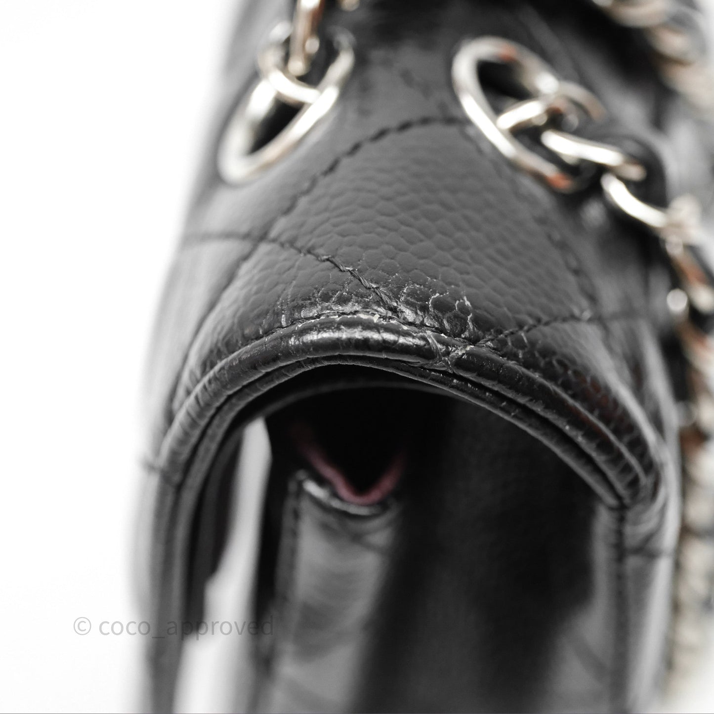 Chanel Classic M/L Medium Flap Quilted Black Caviar Silver Hardware
