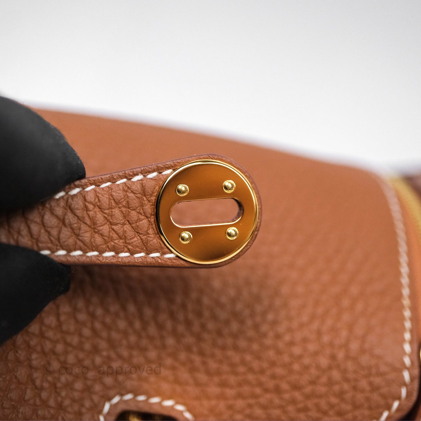 Hermès Mini Lindy 20 Gold 37 Clemence Gold Hardware