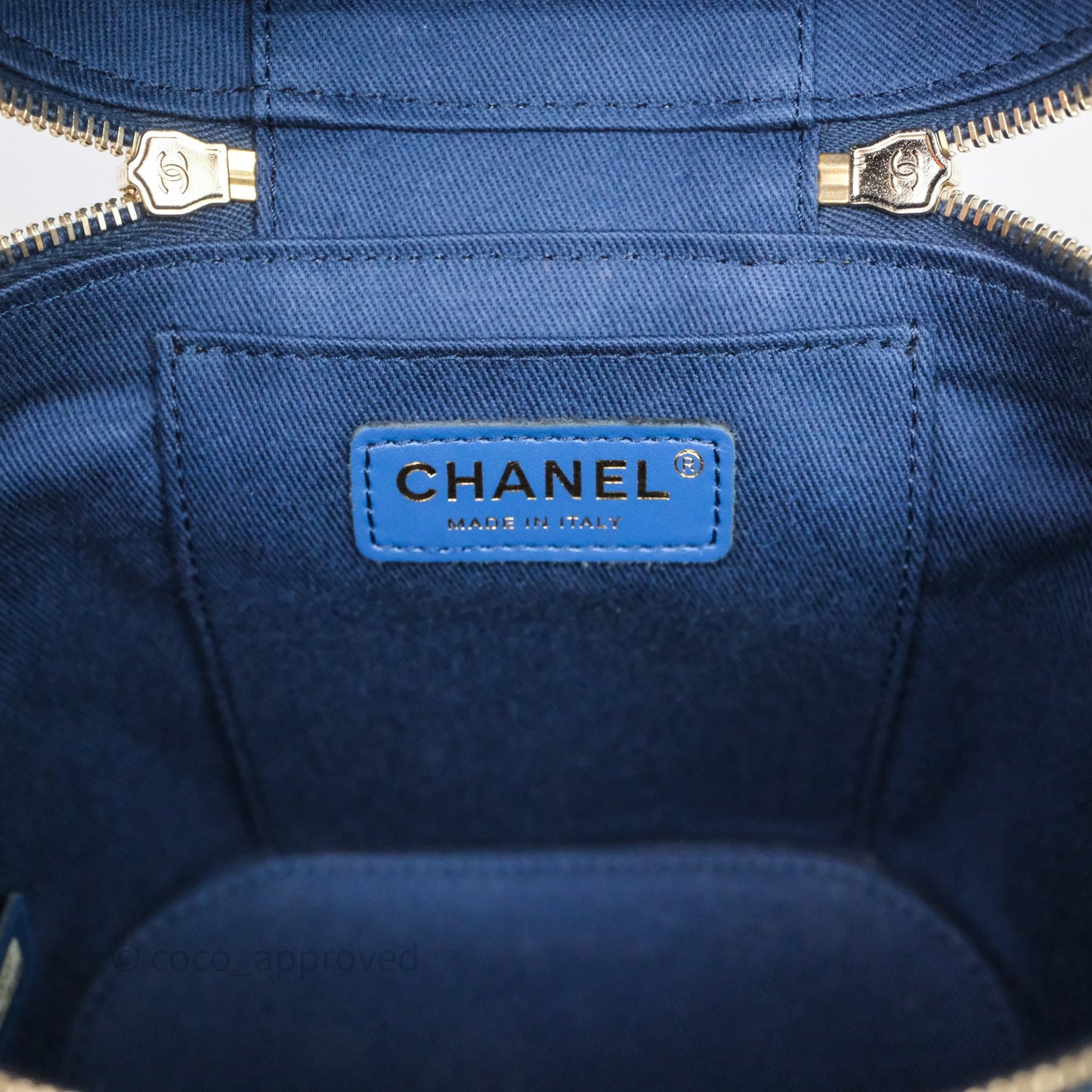 Chanel Quilted Trip Vanity Denim Aged Gold Hardware 20C