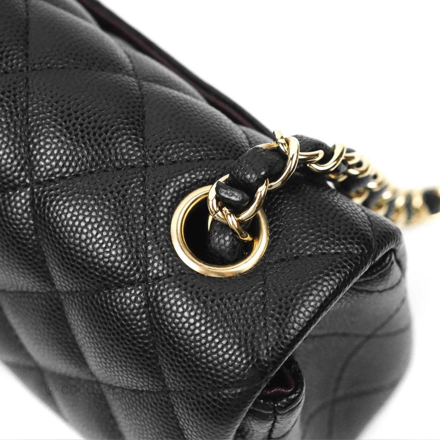 Chanel Quilted Mini Rectangular Flap Black Caviar Gold Hardware