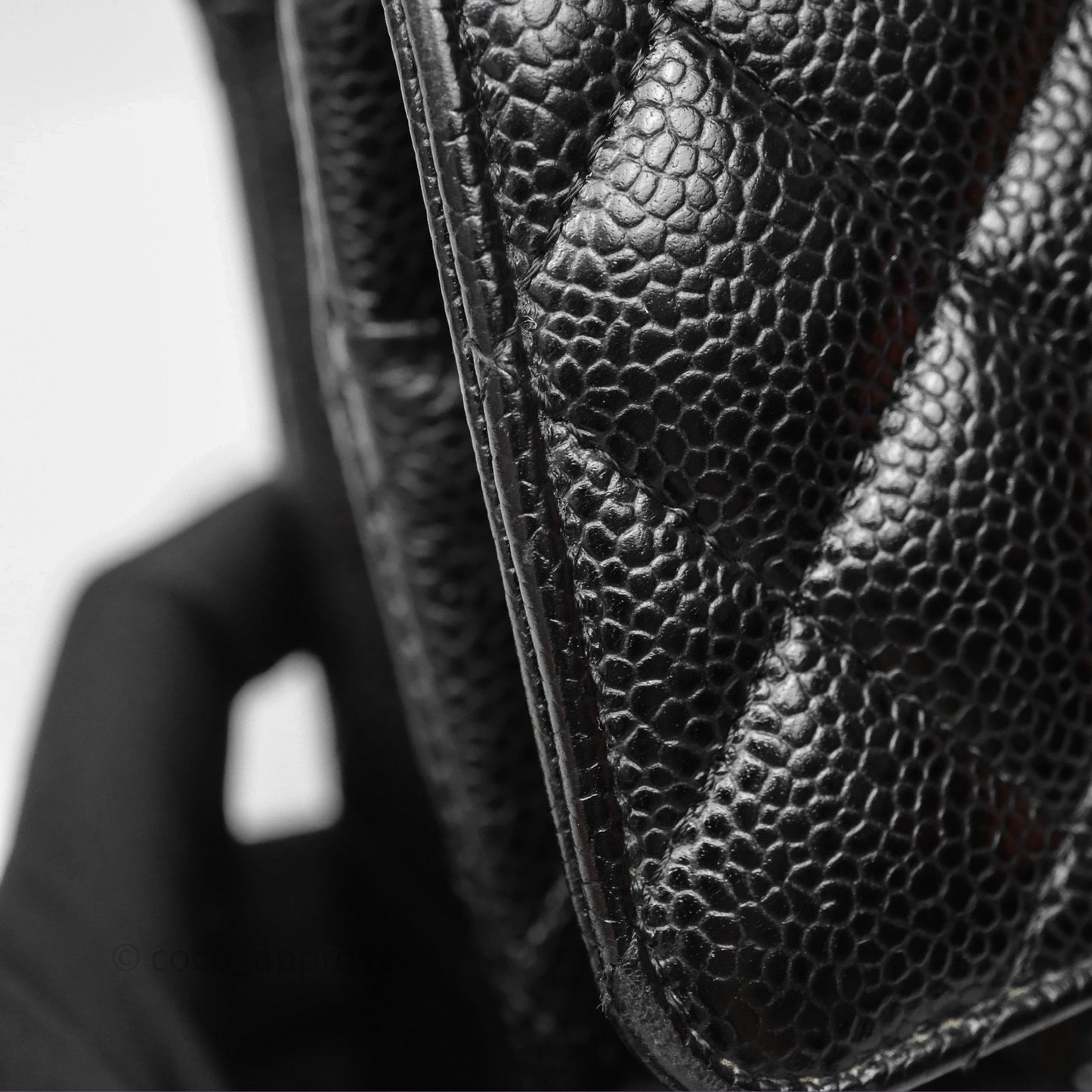Chanel Classic M/L Medium Flap Quilted Black Caviar Silver Hardware