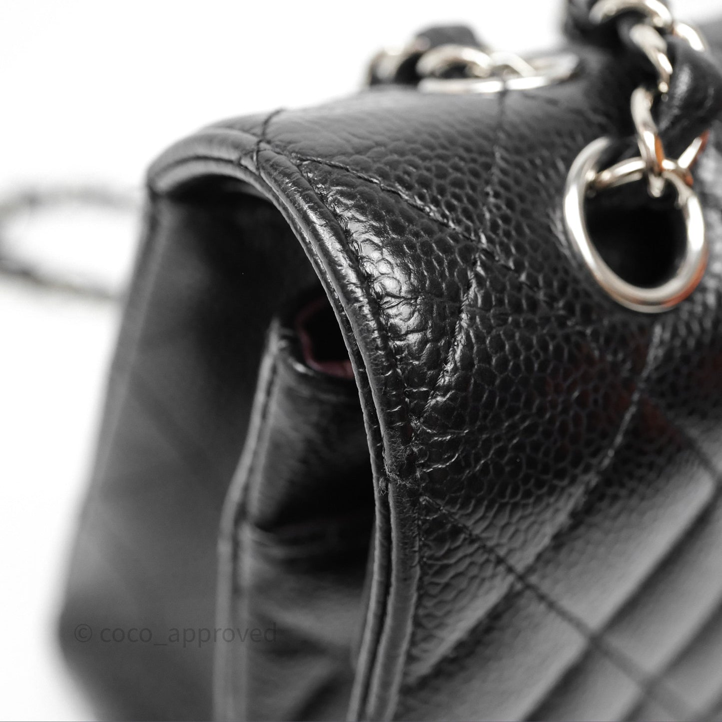 Chanel Classic M/L Medium Flap Quilted Black Caviar Silver Hardware