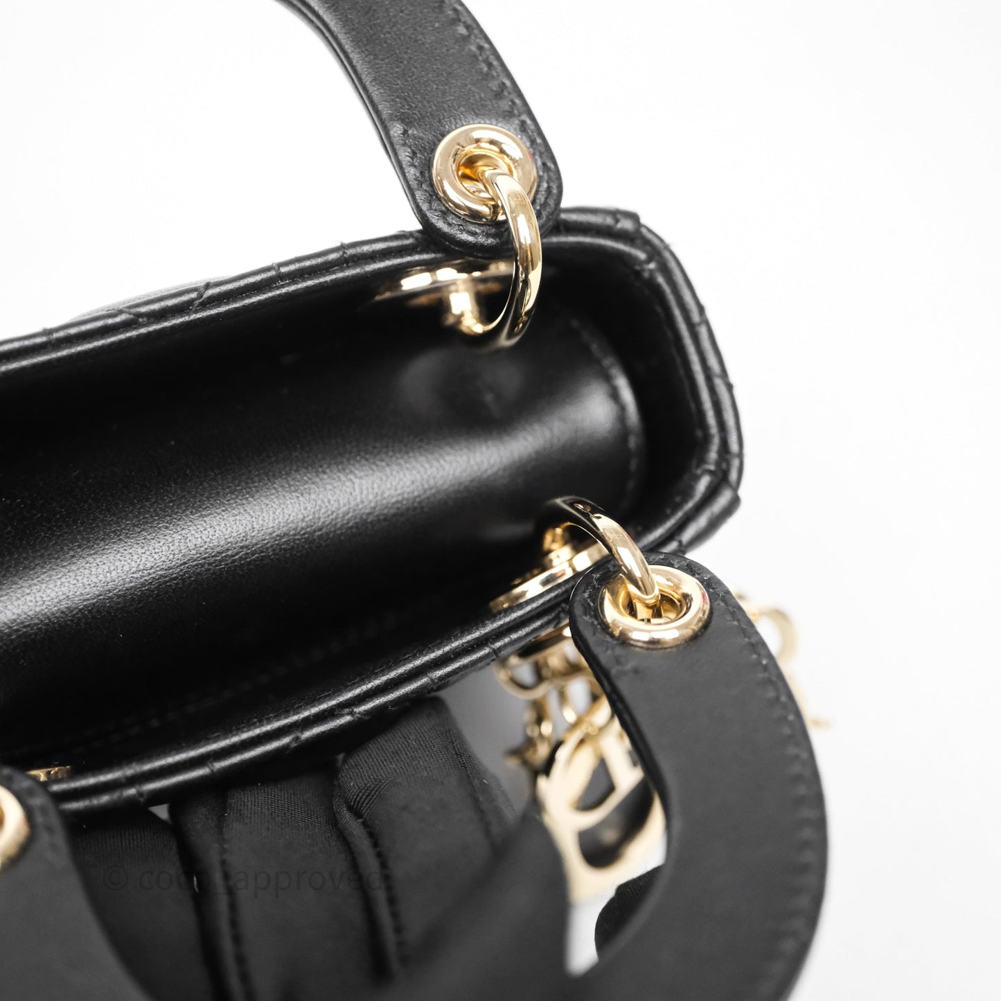 Christian Dior Micro Lady Dior Cannage Black Lambskin Gold Hardware