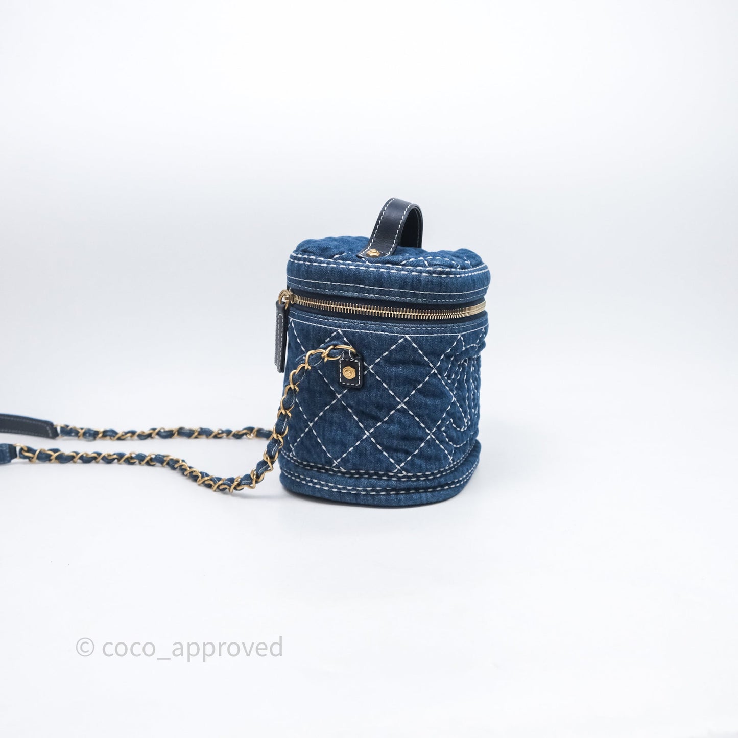 Chanel Quilted Trip Vanity Denim Aged Gold Hardware 20C