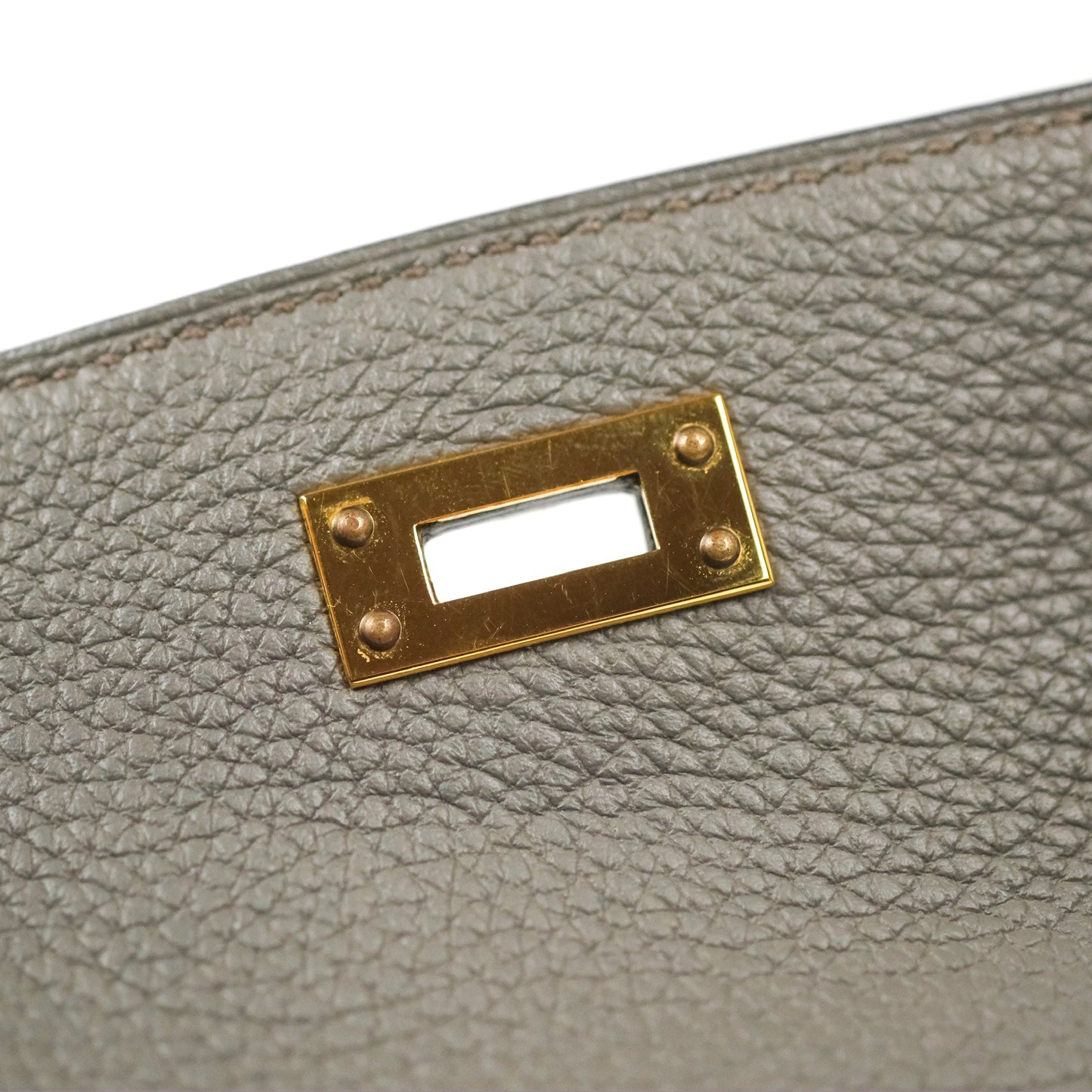 Hermès Retourne Kelly 25 Gris Etain 8F Togo Gold Hardware
