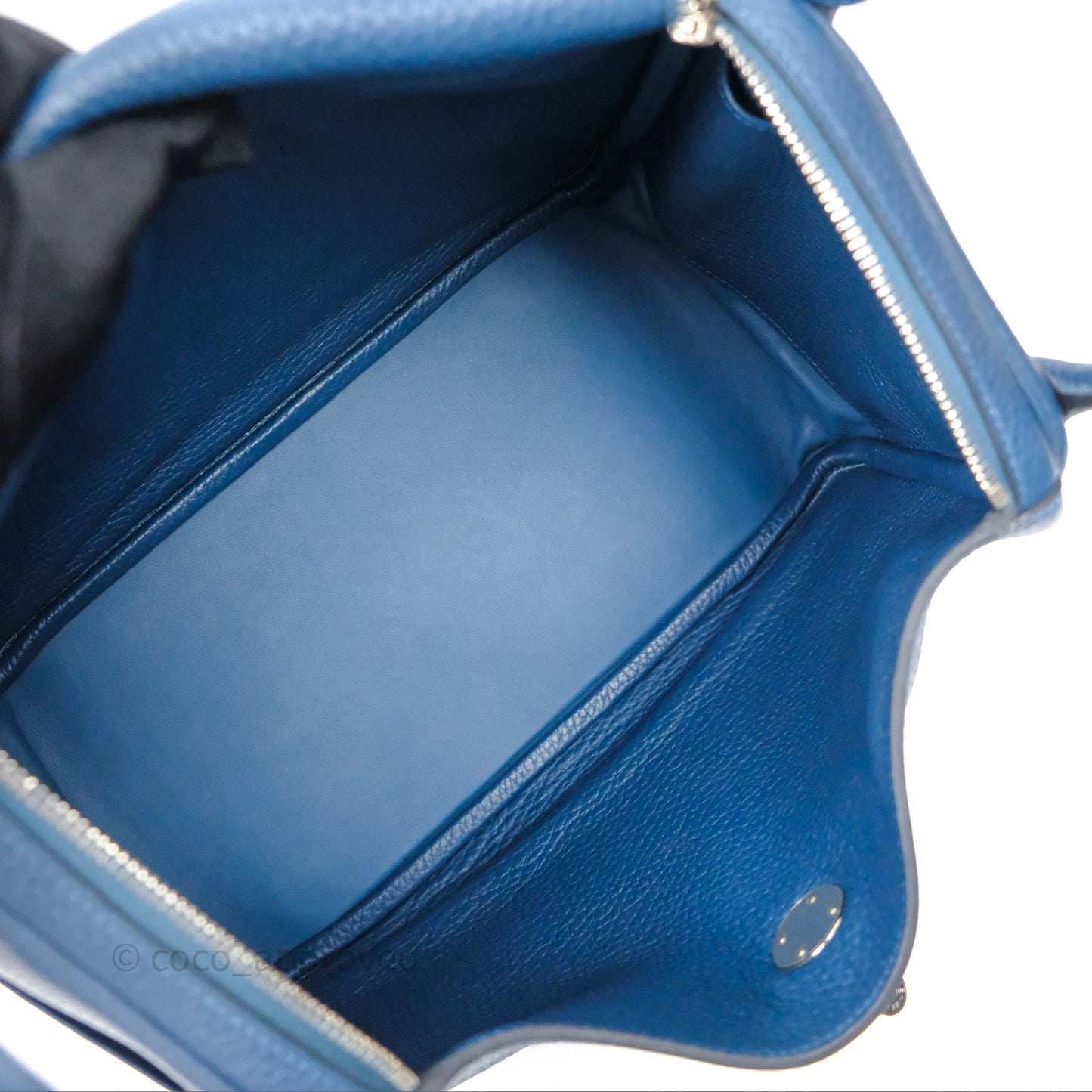 Hermès Lindy 30 Bleu Colvert 1P Clemence Palladium Hardware