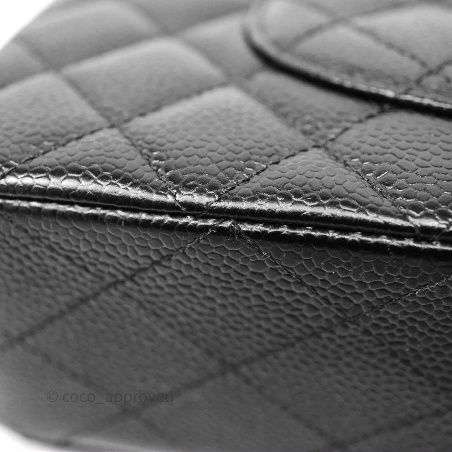 Chanel Classic M/L Medium Flap Quilted Black Caviar Silver Hardware