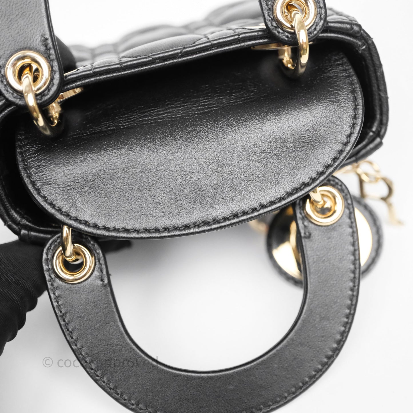 Christian Dior Micro Lady Dior Cannage Black Lambskin Gold Hardware