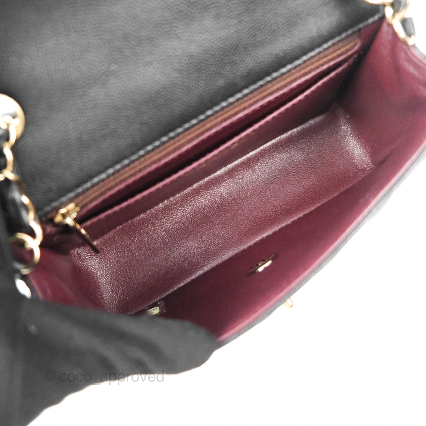Chanel Quilted Mini Rectangular Flap Black Caviar Gold Hardware