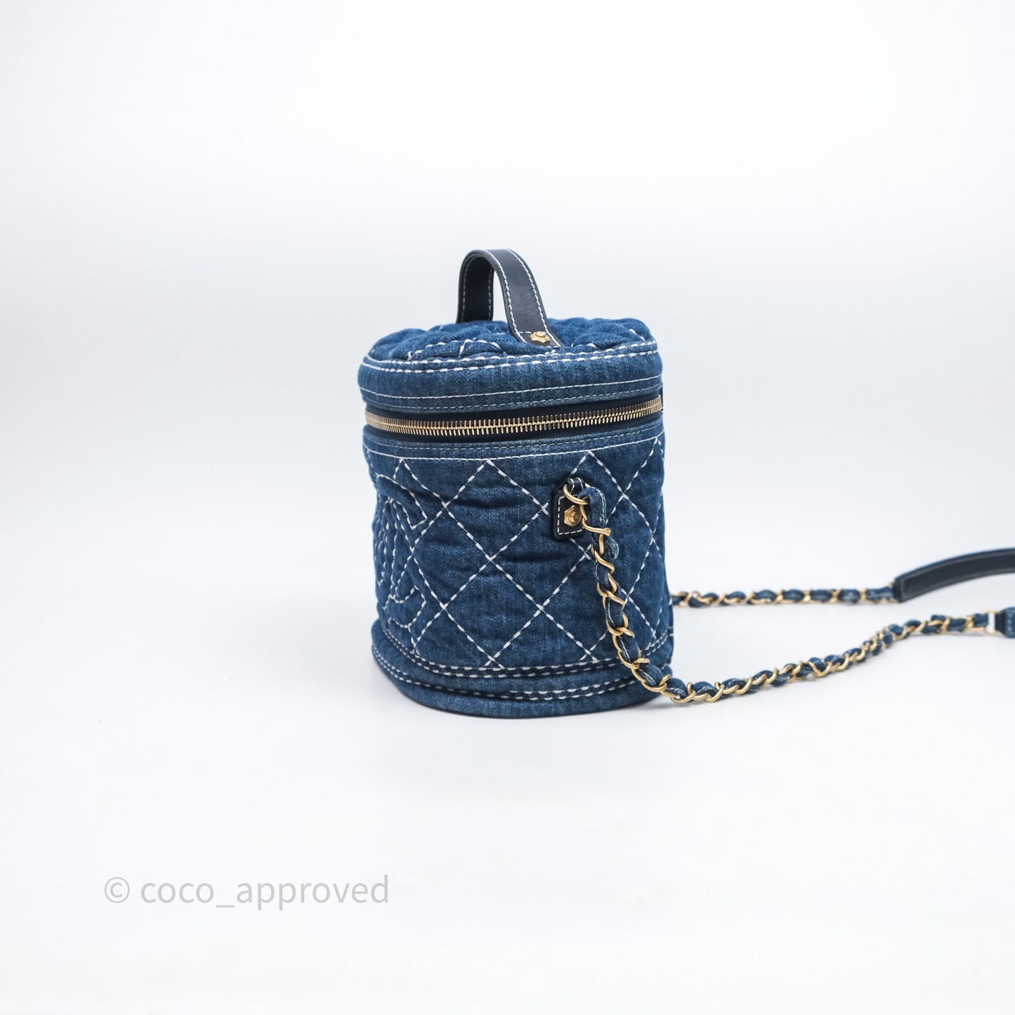 Chanel Quilted Trip Vanity Denim Aged Gold Hardware 20C
