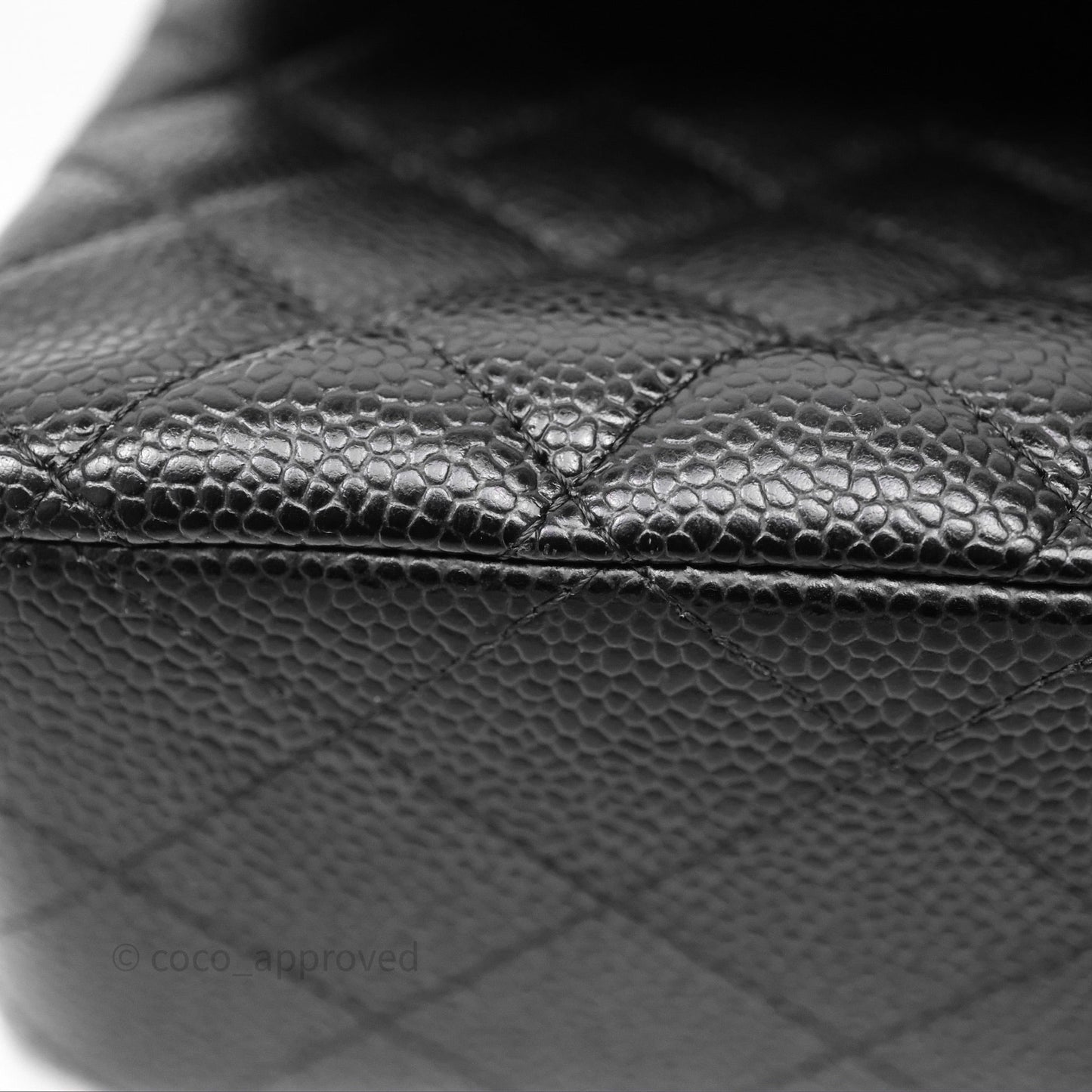 Chanel Classic M/L Medium Flap Quilted Black Caviar Silver Hardware