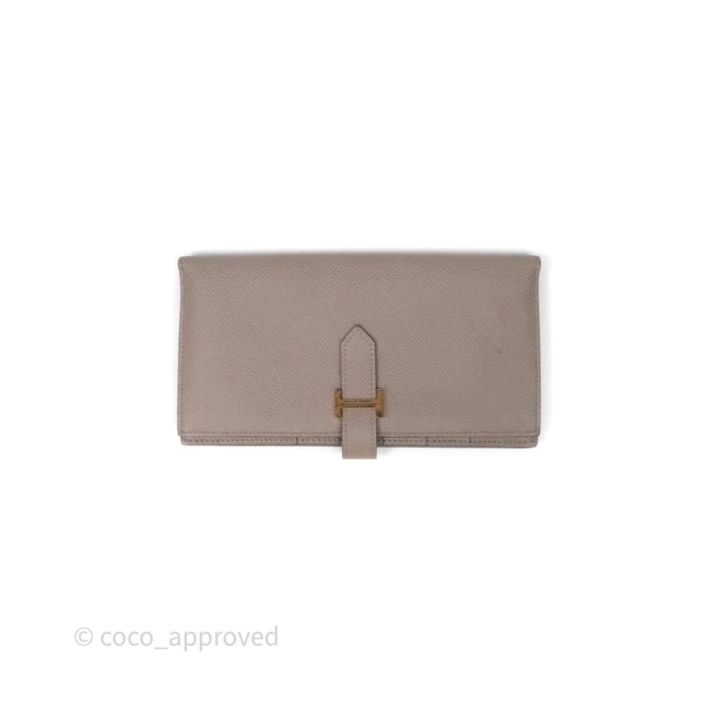 Hermès Bearn Long Wallet Gris Asphalte M8 Epsom Gold Hardware