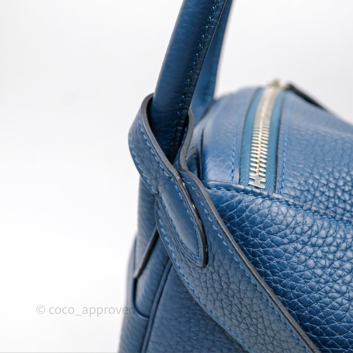 Hermès Lindy 30 Bleu Colvert 1P Clemence Palladium Hardware