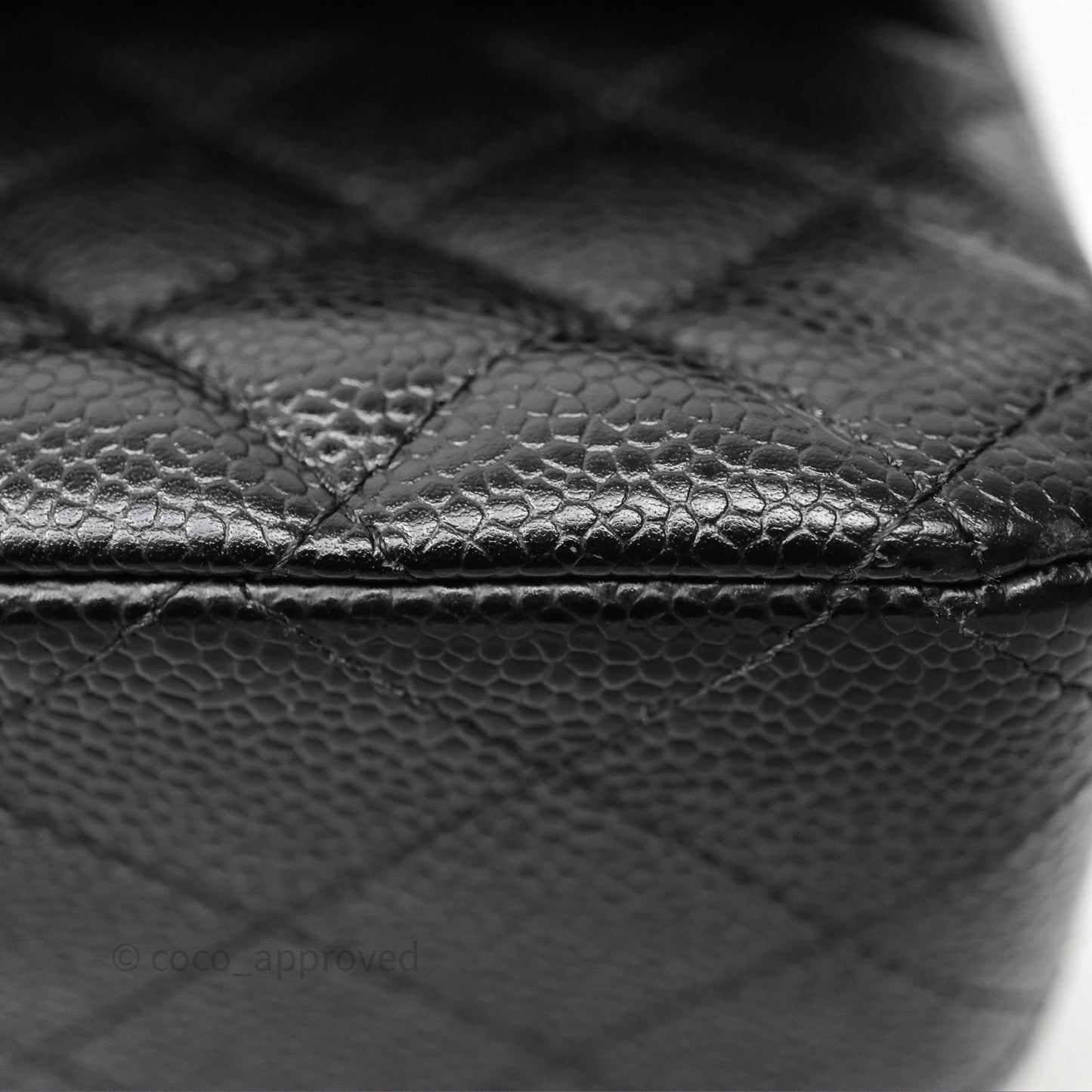 Chanel Classic M/L Medium Flap Quilted Black Caviar Silver Hardware