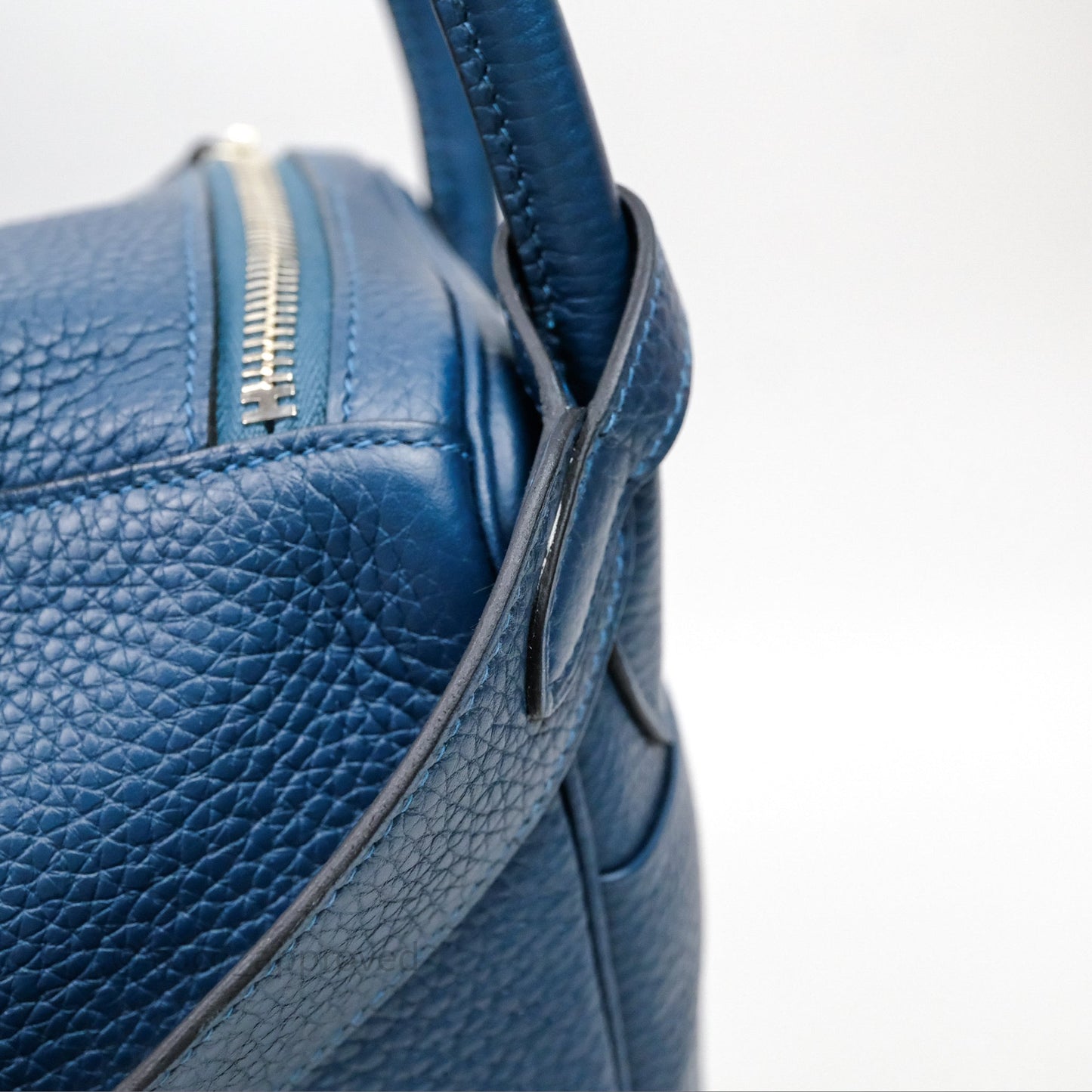 Hermès Lindy 30 Bleu Colvert 1P Clemence Palladium Hardware