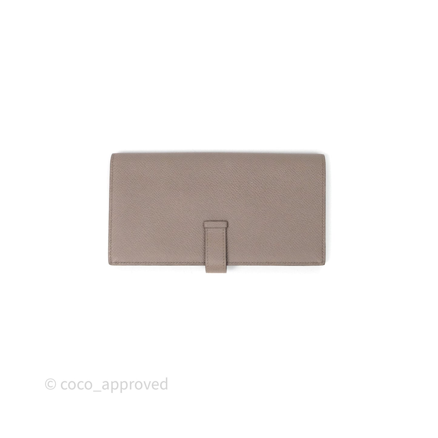 Hermès Bearn Long Wallet Gris Asphalte M8 Epsom Gold Hardware