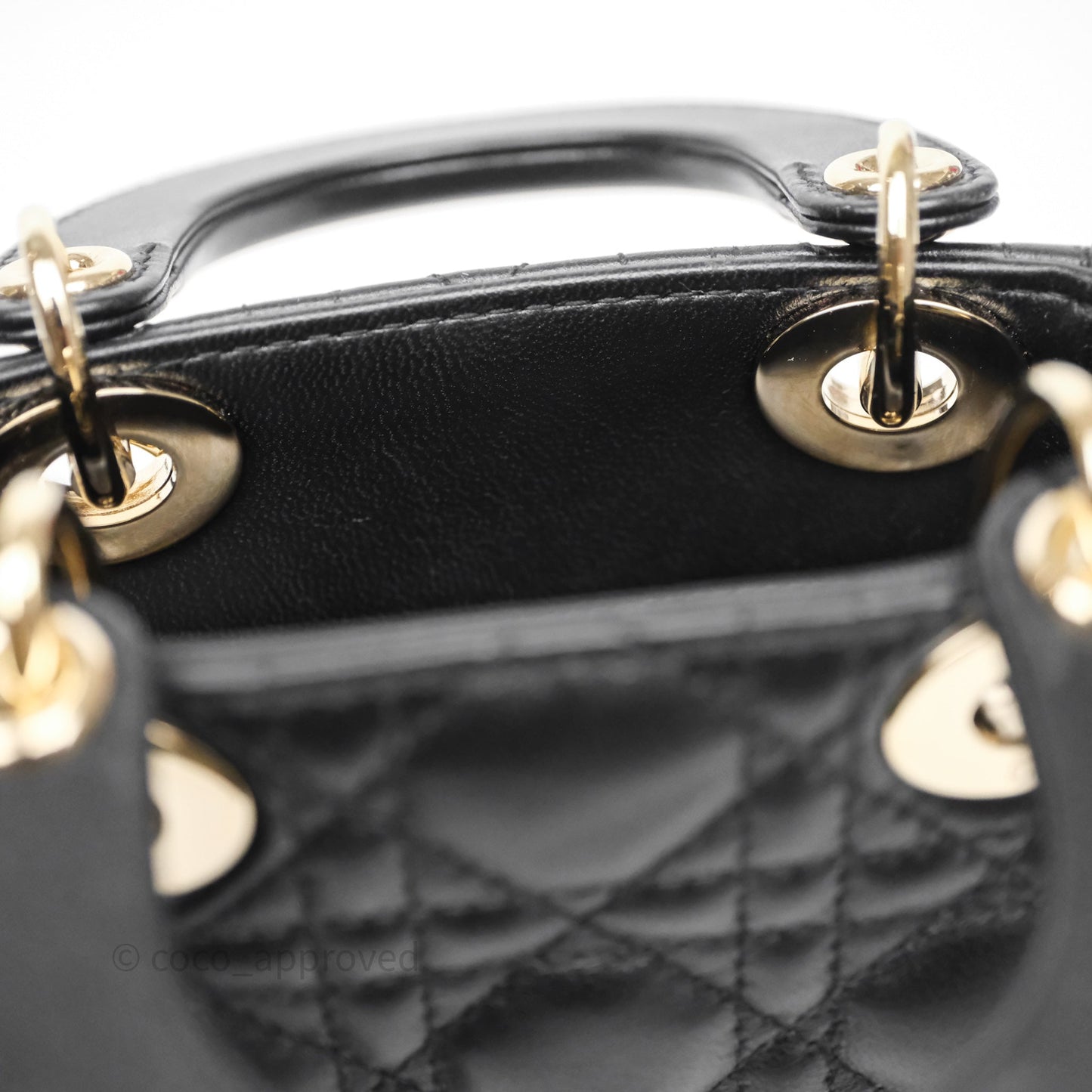 Christian Dior Micro Lady Dior Cannage Black Lambskin Gold Hardware