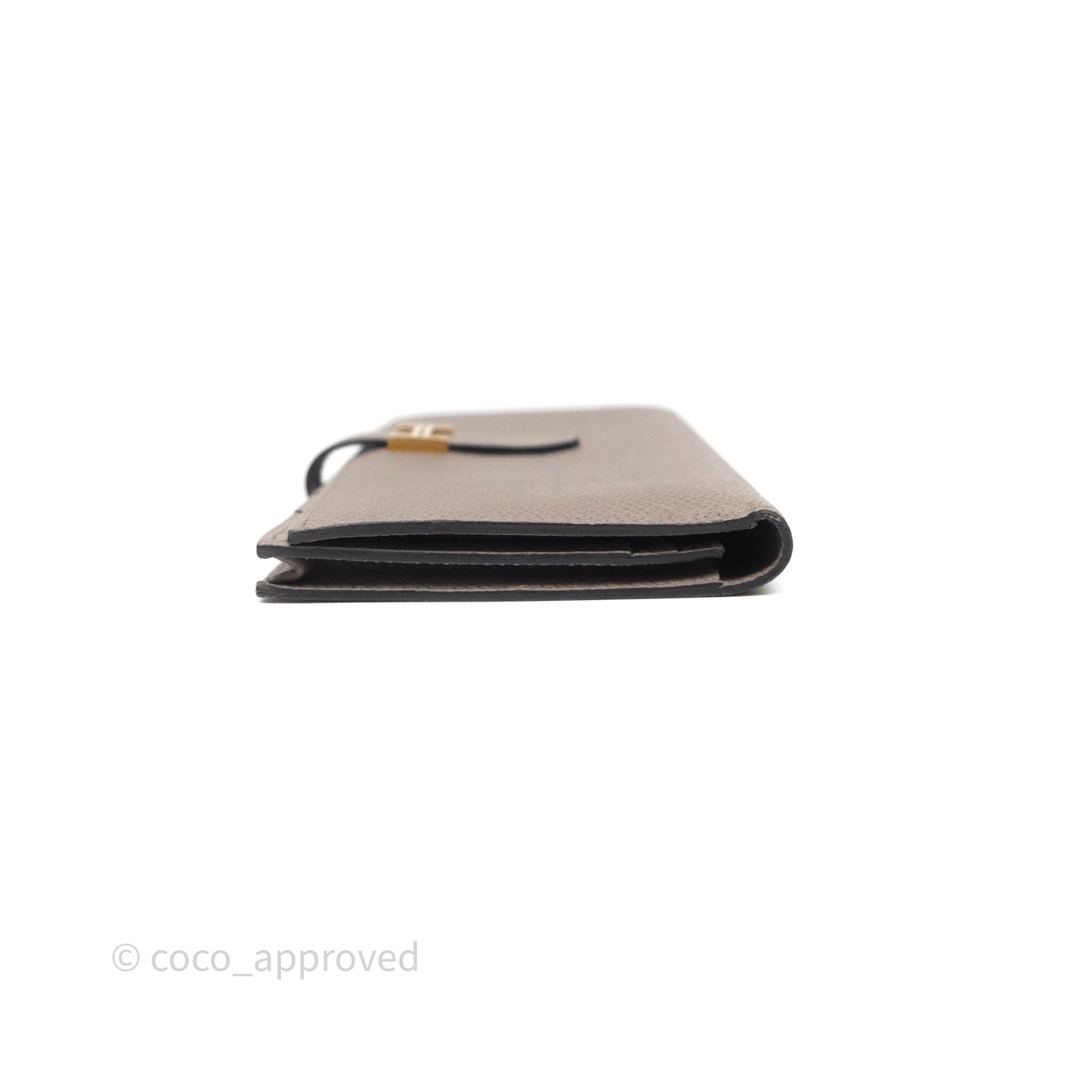 Hermès Bearn Long Wallet Gris Asphalte M8 Epsom Gold Hardware