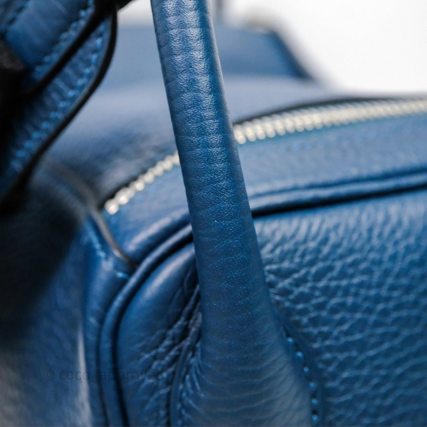 Hermès Lindy 30 Bleu Colvert 1P Clemence Palladium Hardware